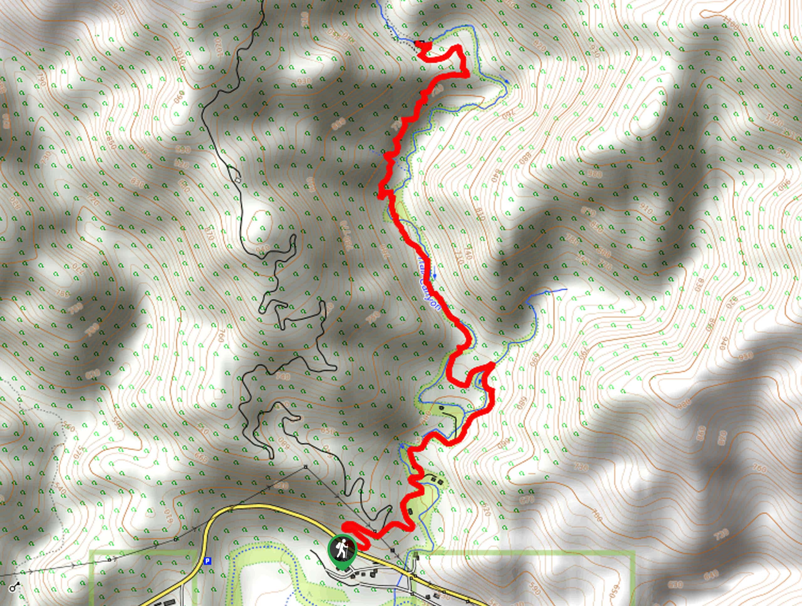Trail Canyon Falls Map