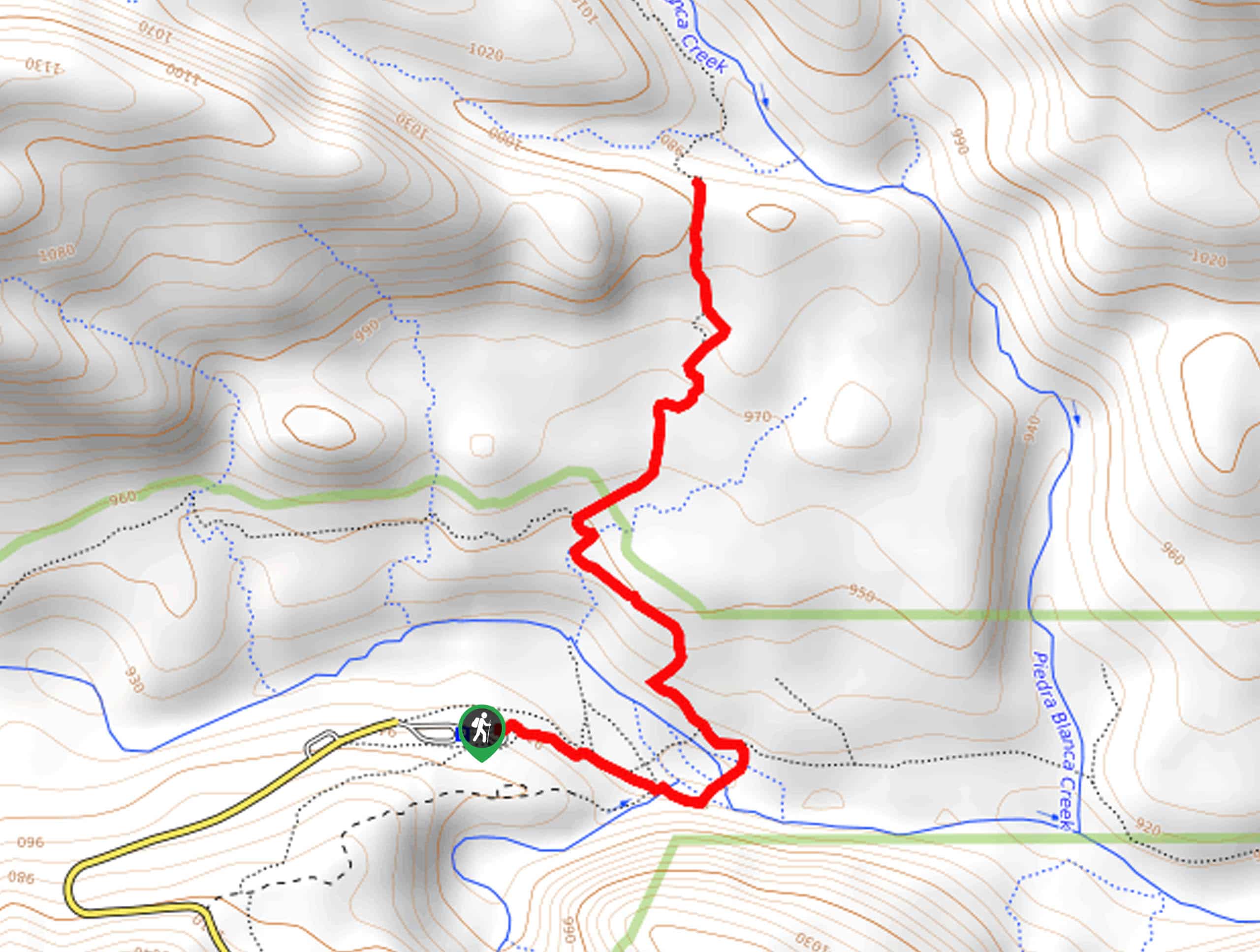 Piedra Blanca Formations Trail Map