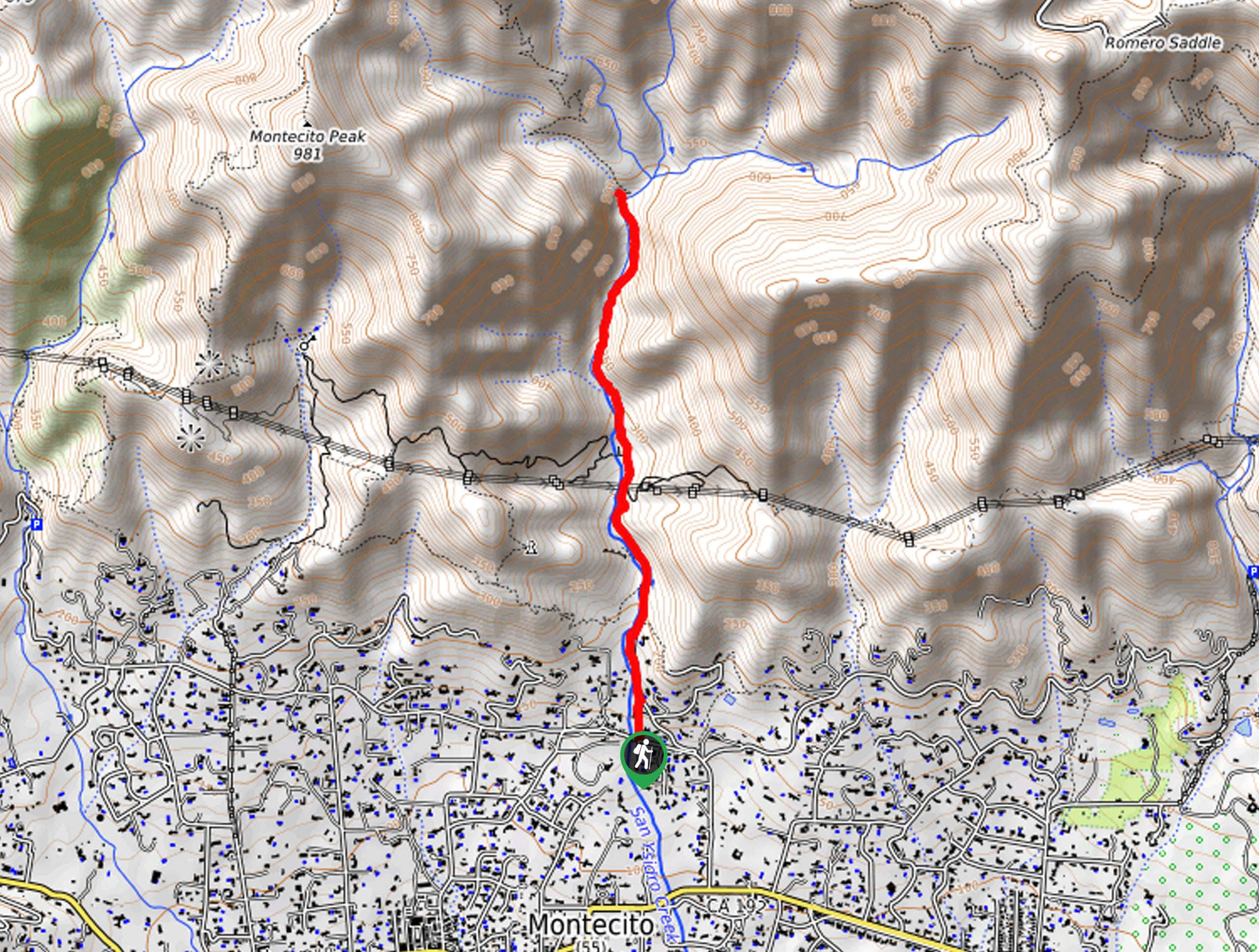San Ysidro Creek Hike Map
