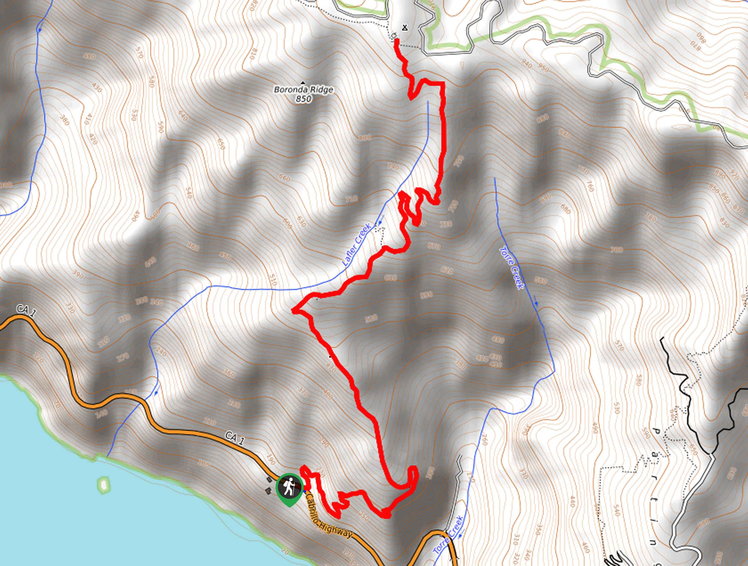 Timber Top and Boronda Trail Map