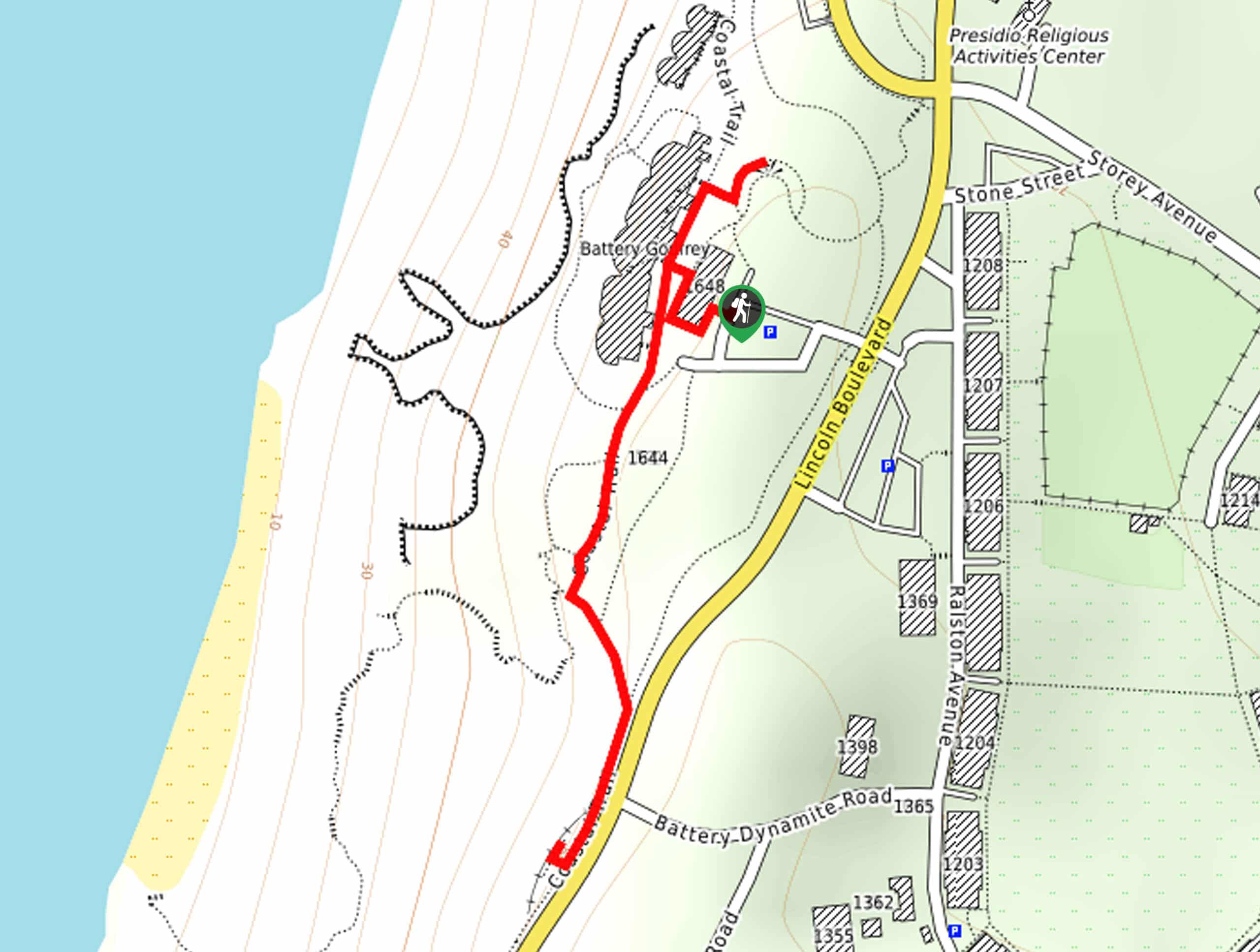 Golden Gate and Pacific Overlook Hike Map