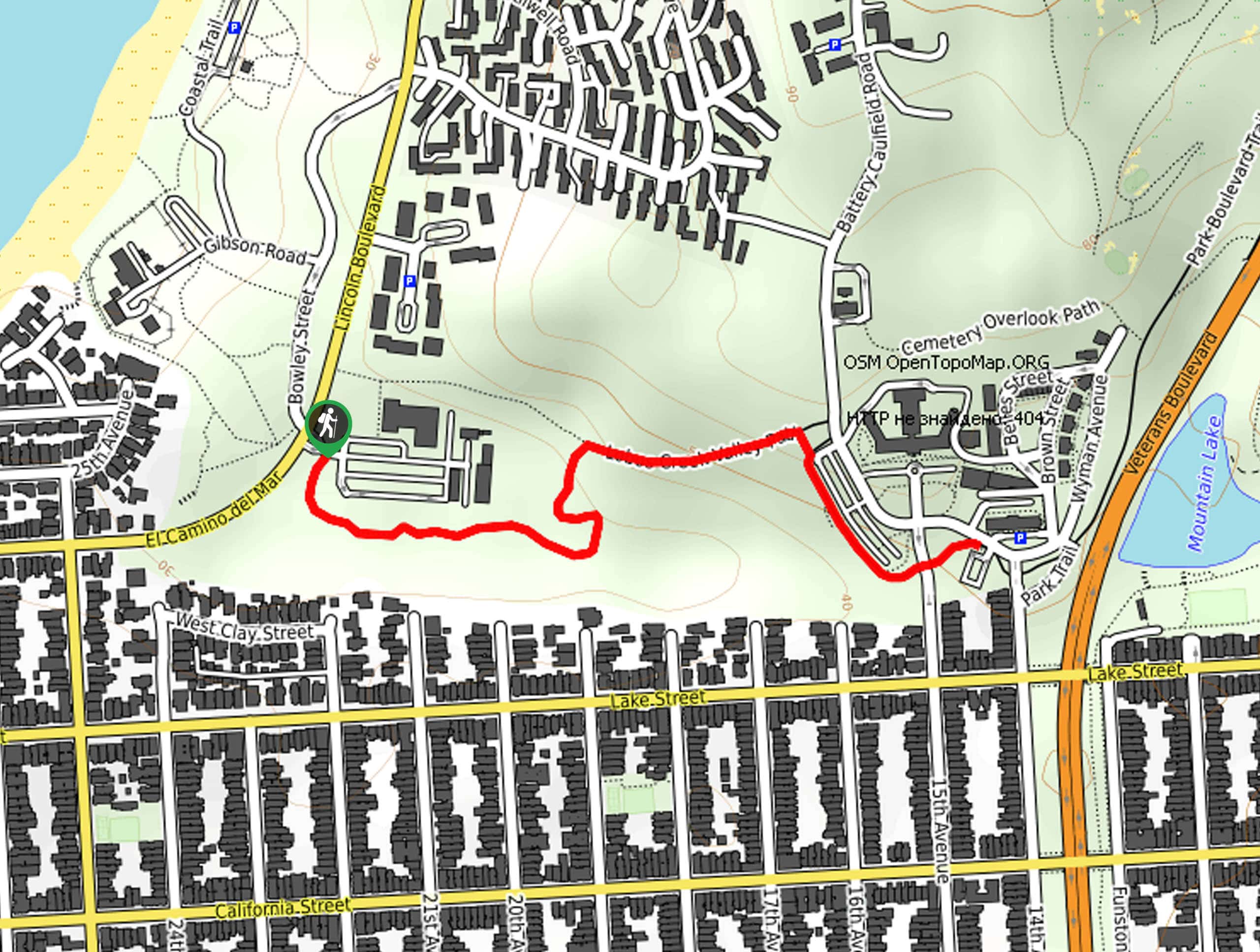Lobos Creek Valley Path Hike Map
