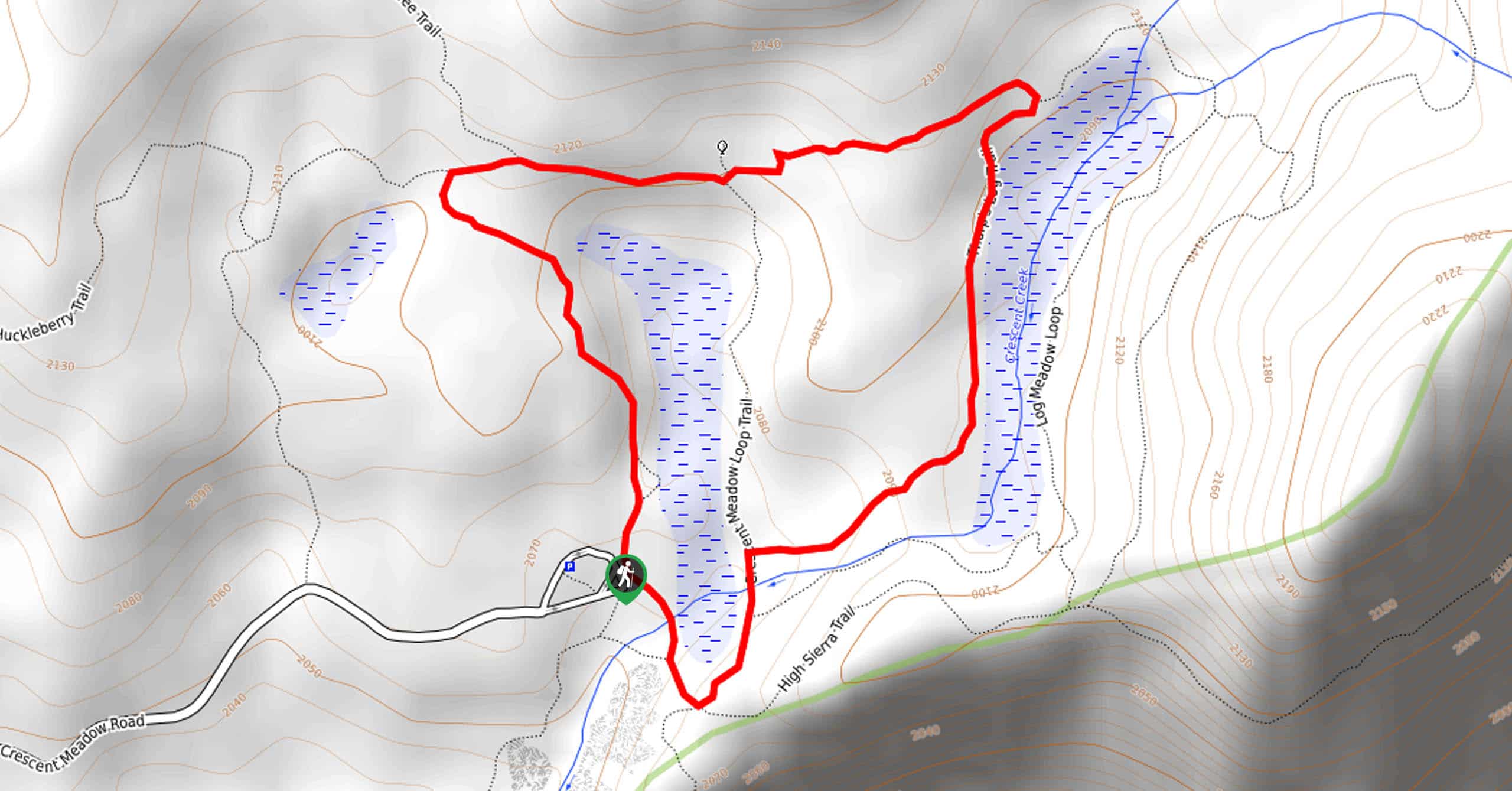 Crescent and Log Meadows Trail Map