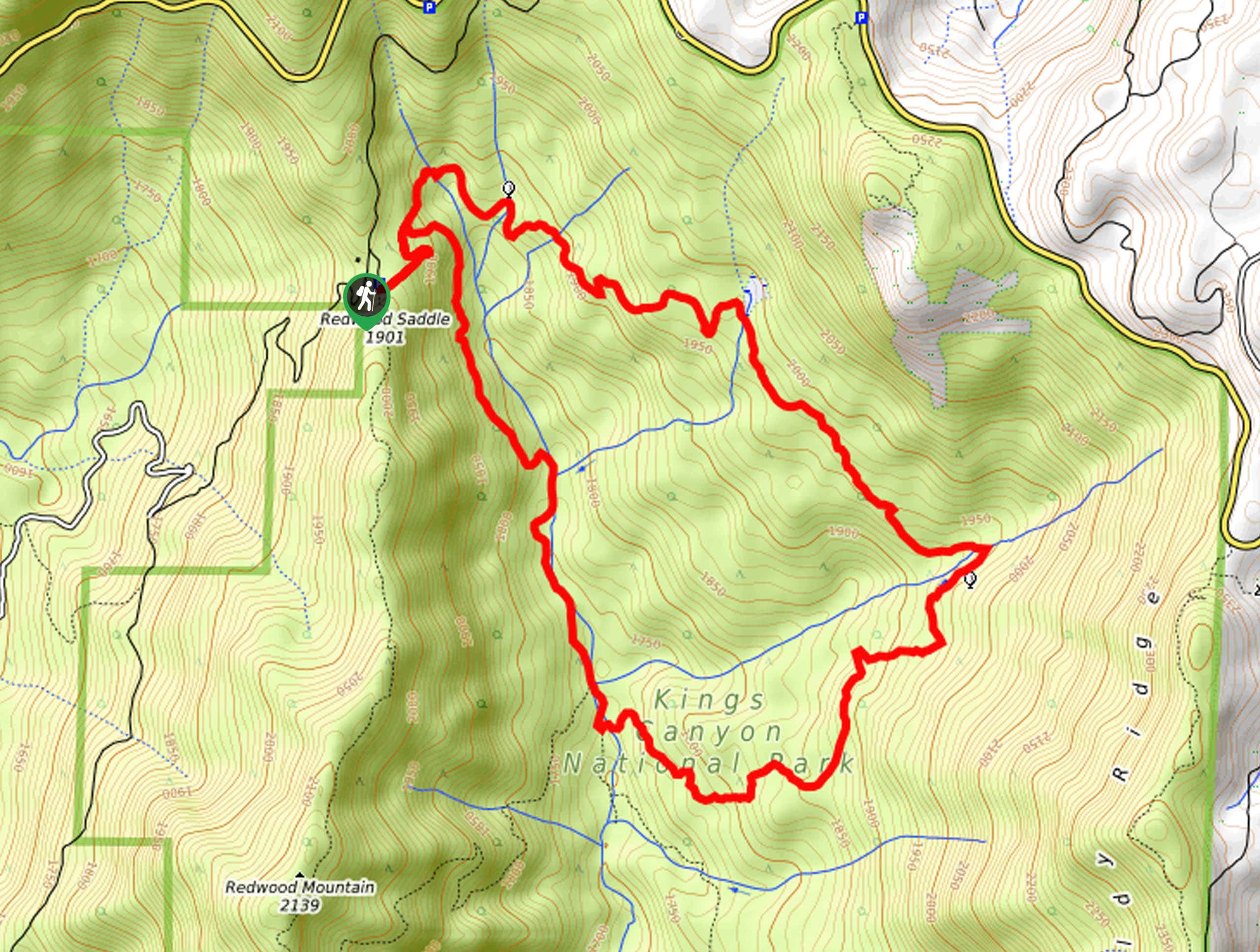 Hart Tree and Fallen Goliath Loop Hike Map