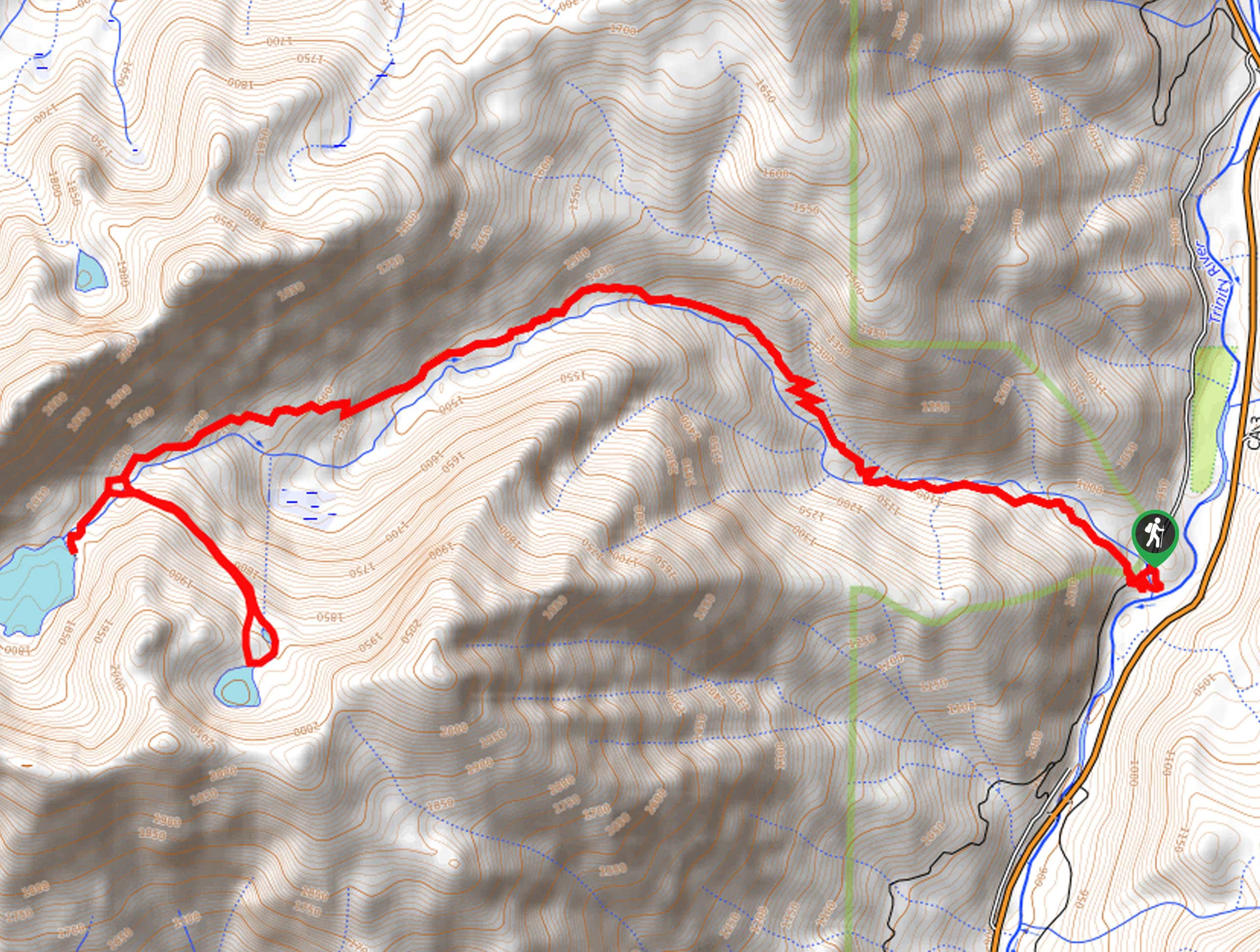 Bear Lakes Hike Map
