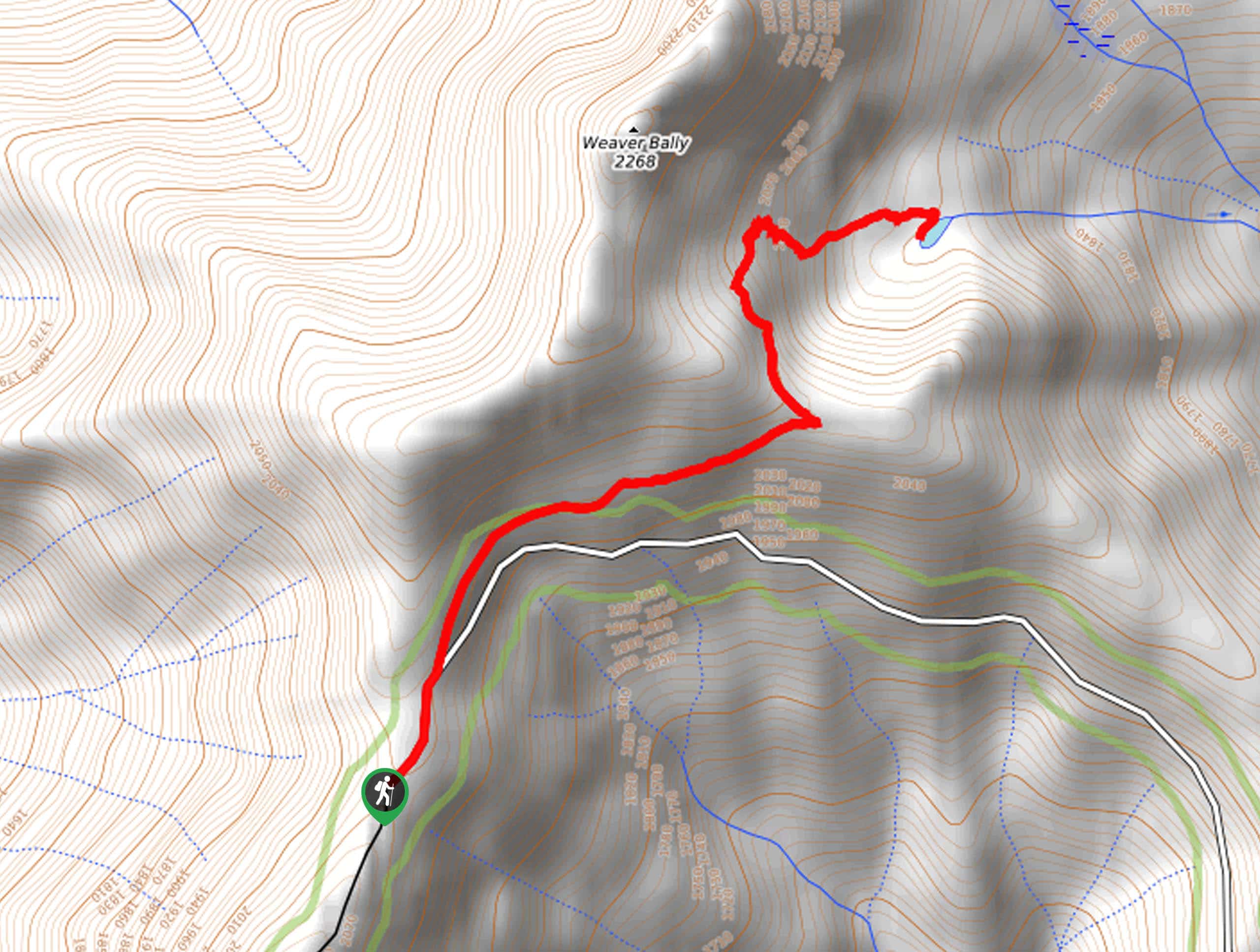 East Weaver Lake Trail Map