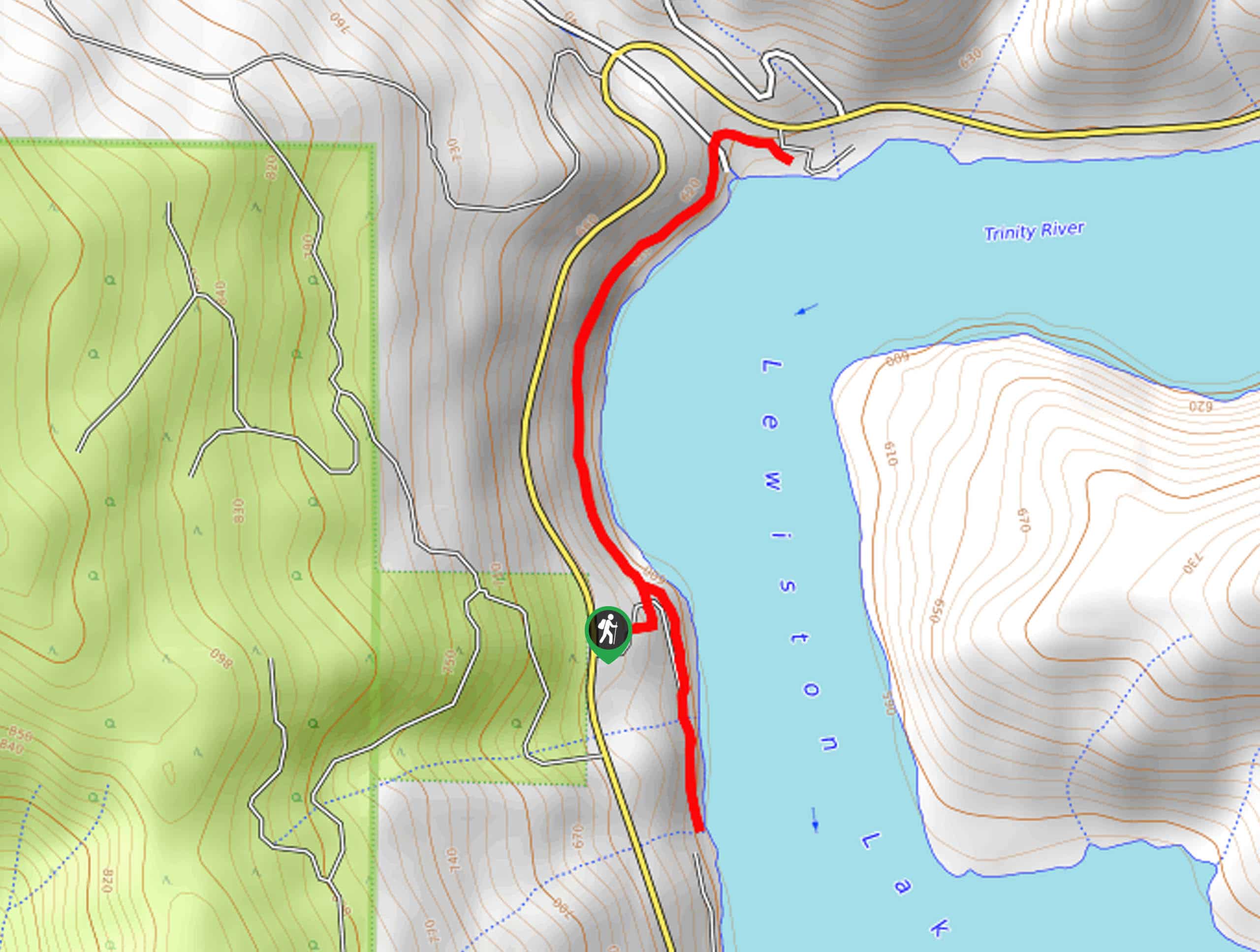 Lewiston Lake Trail Map