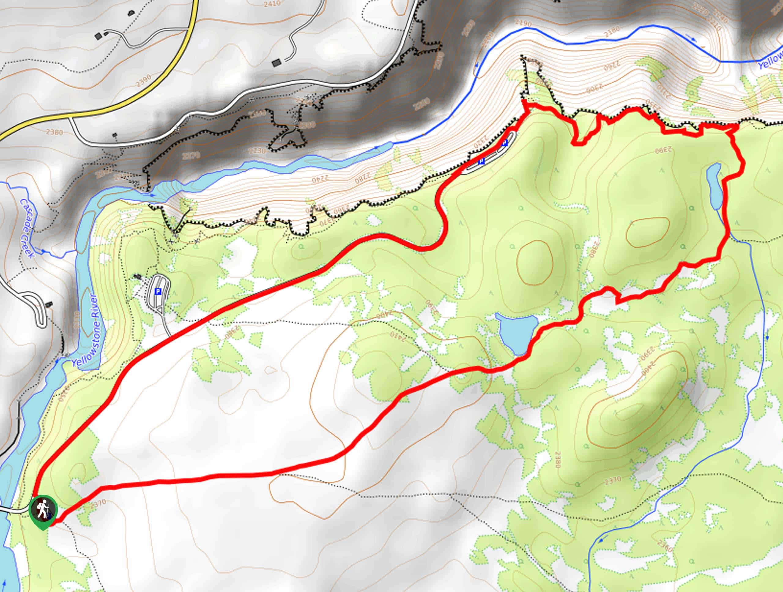 Clear Lake and Artist’s Point Loop via the Wapiti Lake Trailhead Map