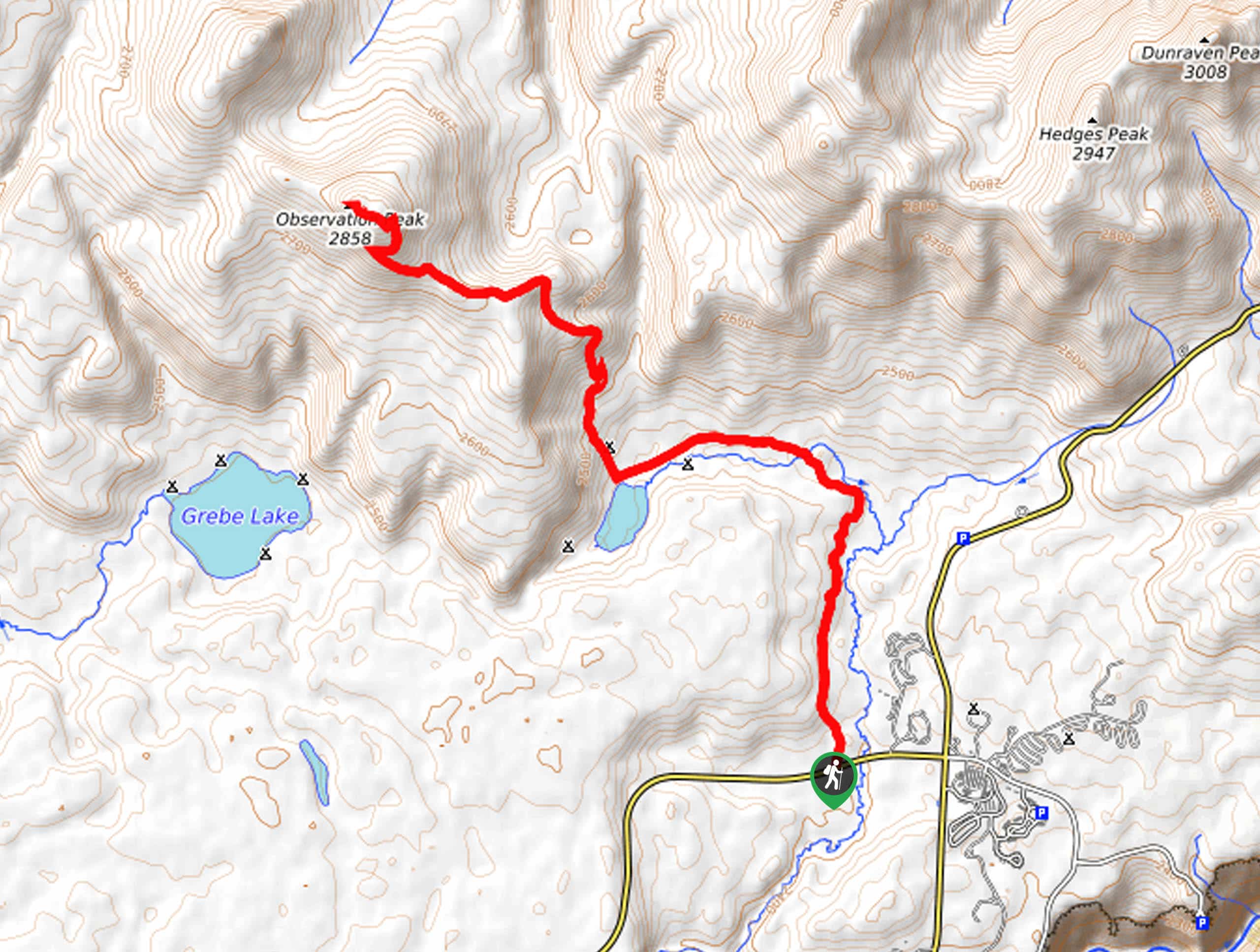 Observation Peak via the Cascade Creek Trail Map
