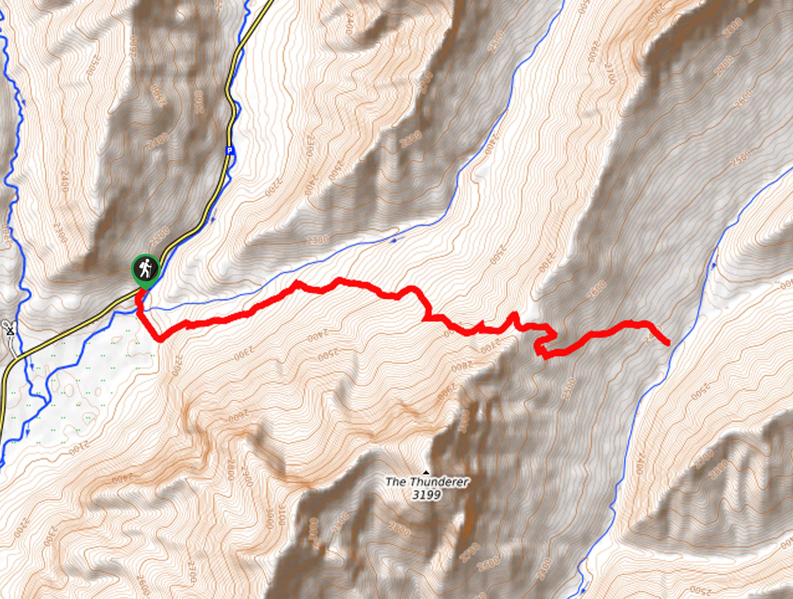 Thunderer Cutoff Trail Map