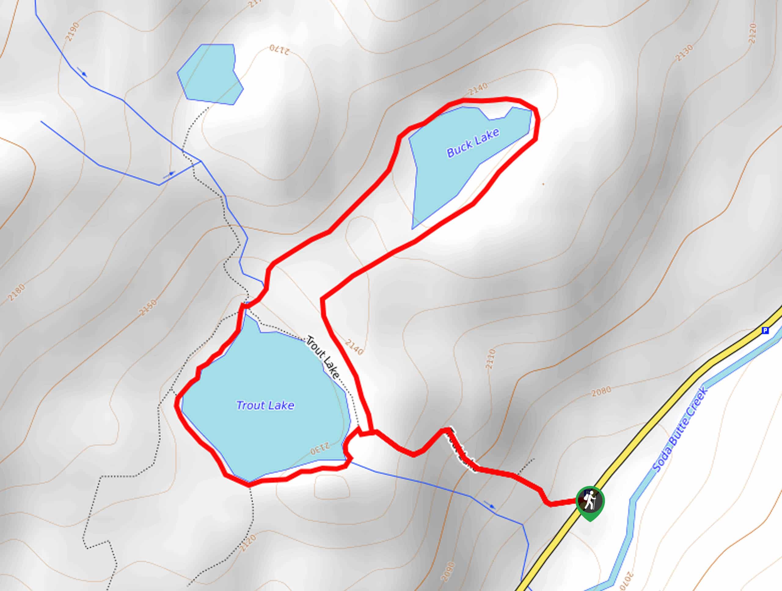 Trout Lake and Buck Lake Trail Map