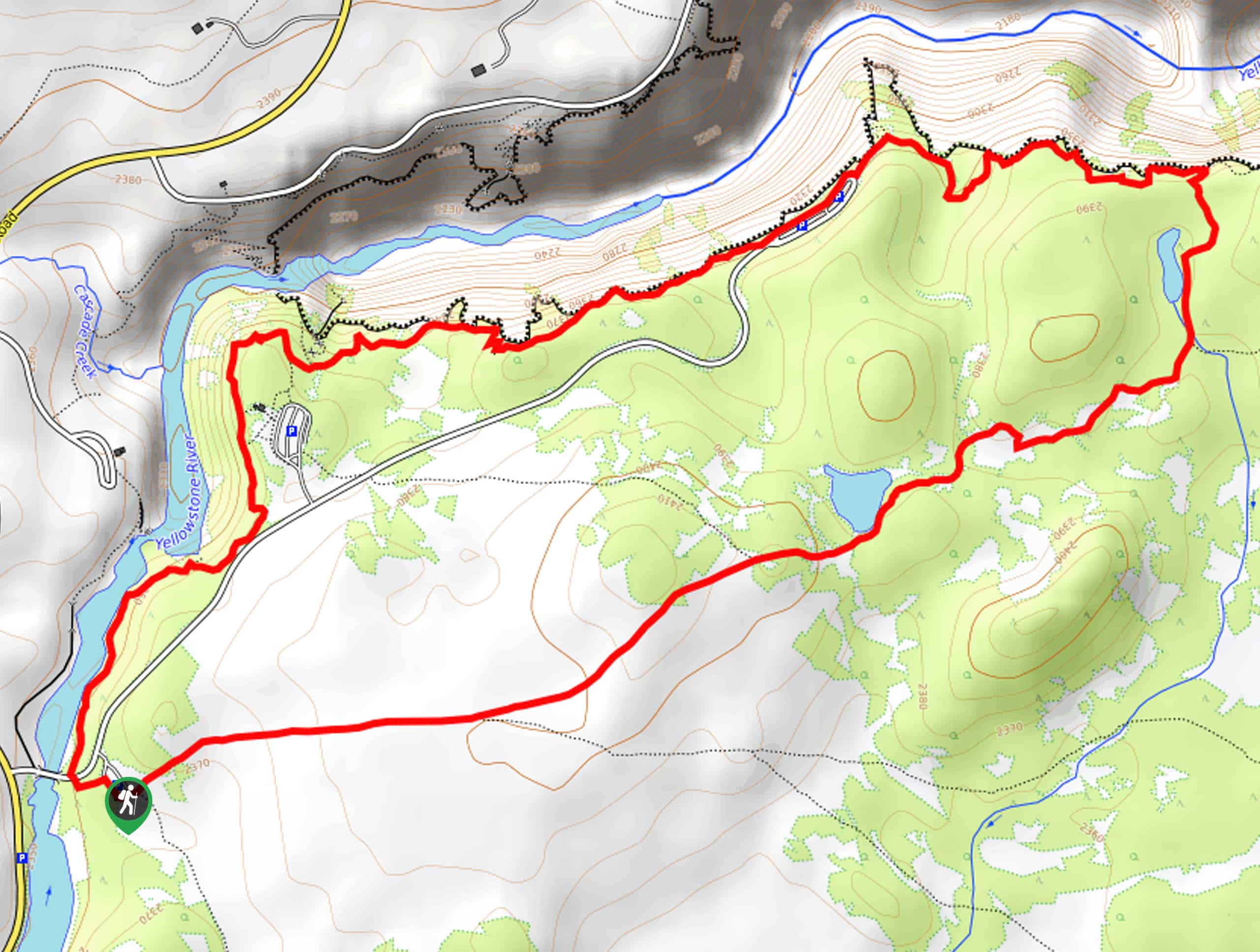 Wapiti, Clear Lake, Ribbon Lake, and South Rim Trail Map