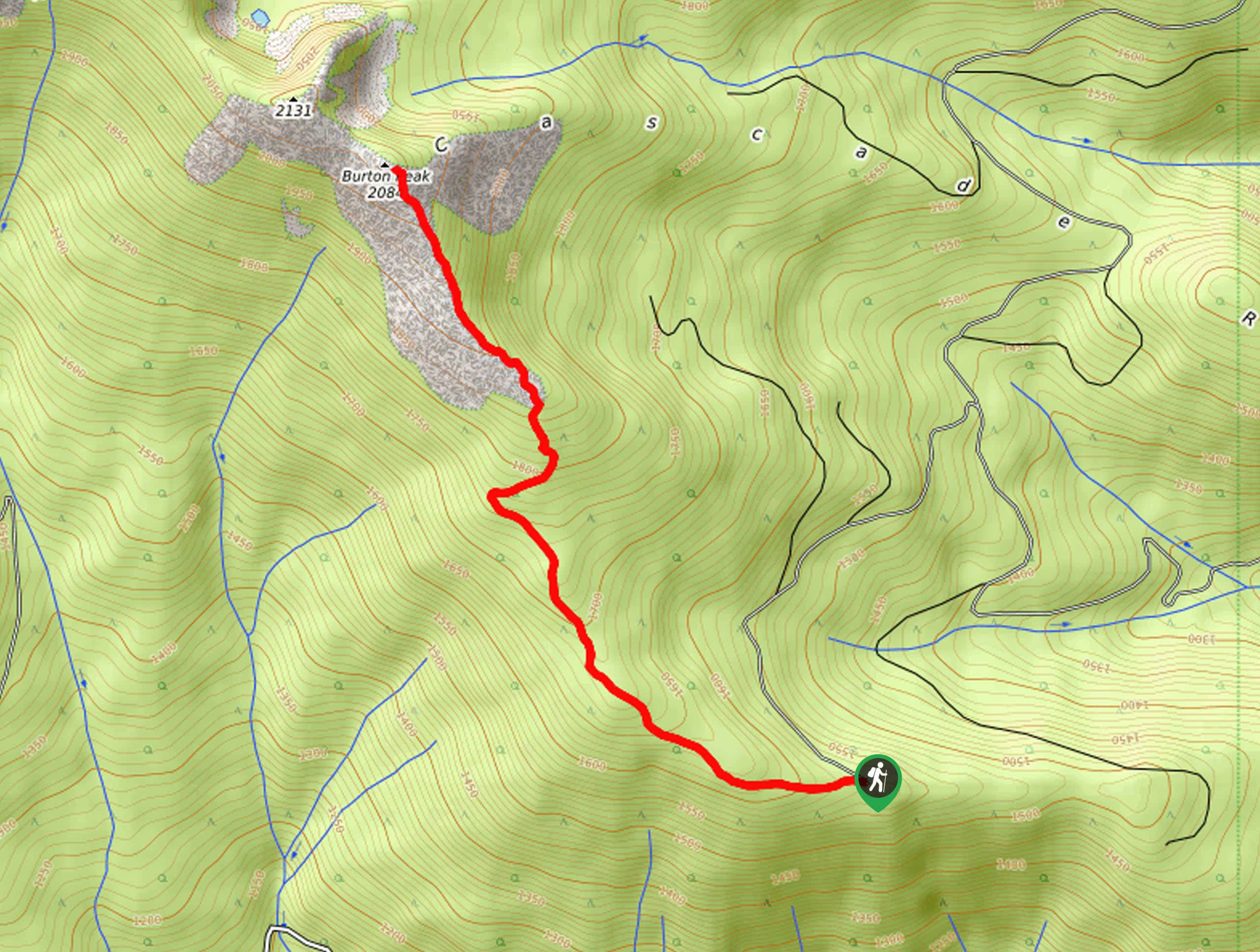 Burton Peak Hike Map