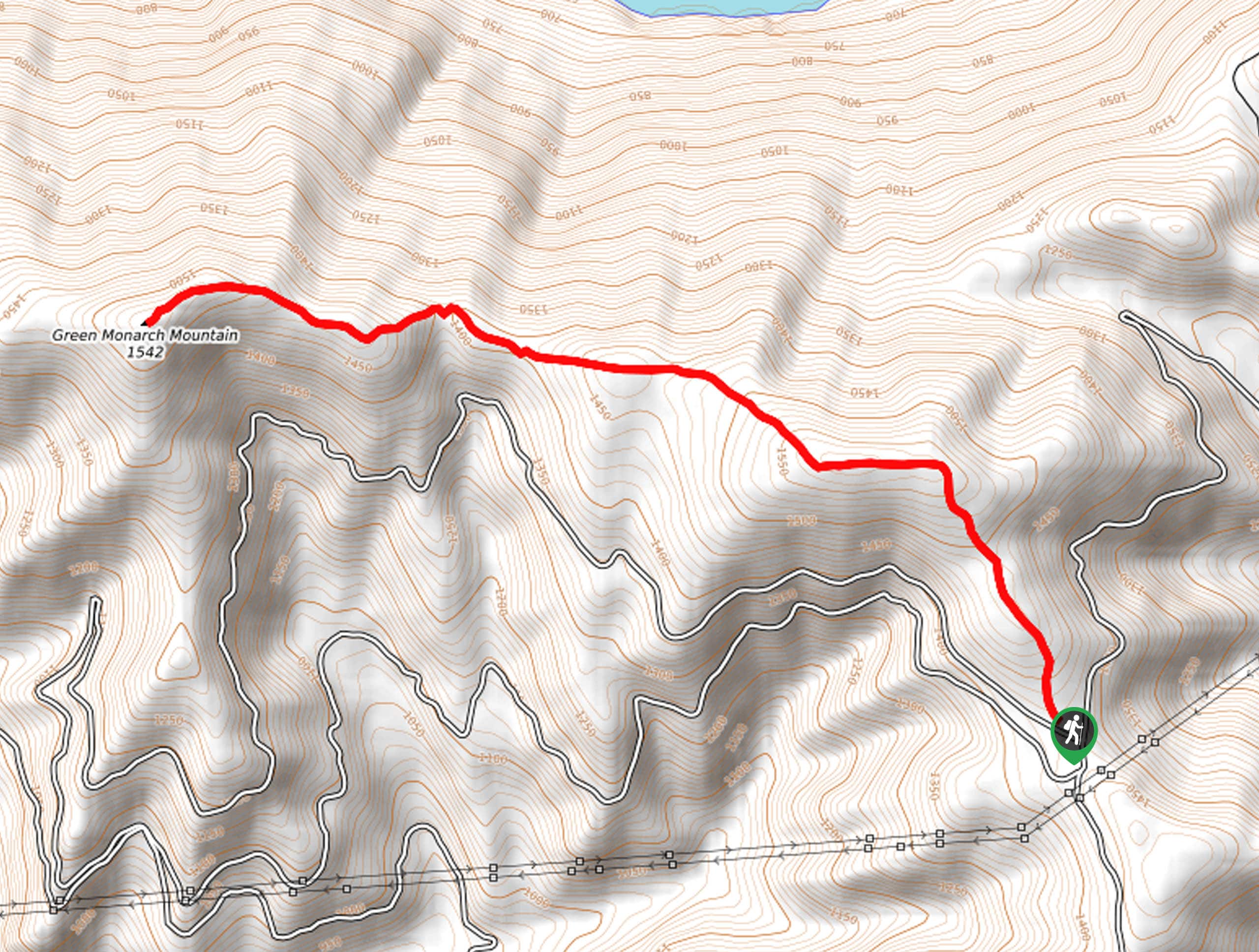 Green Monarch Mountain Hike Map