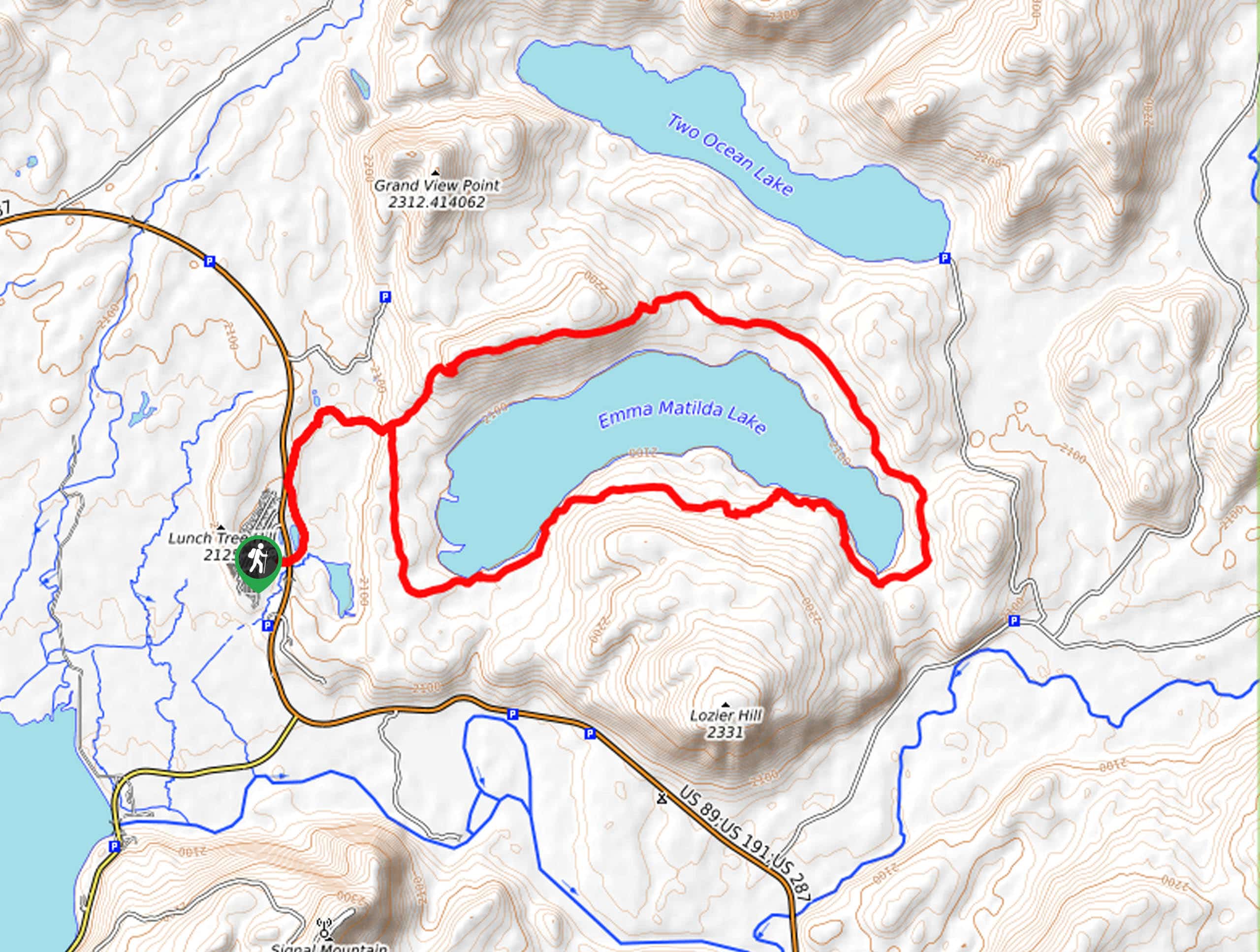 Emma Matilda Lake Loop Hike Map