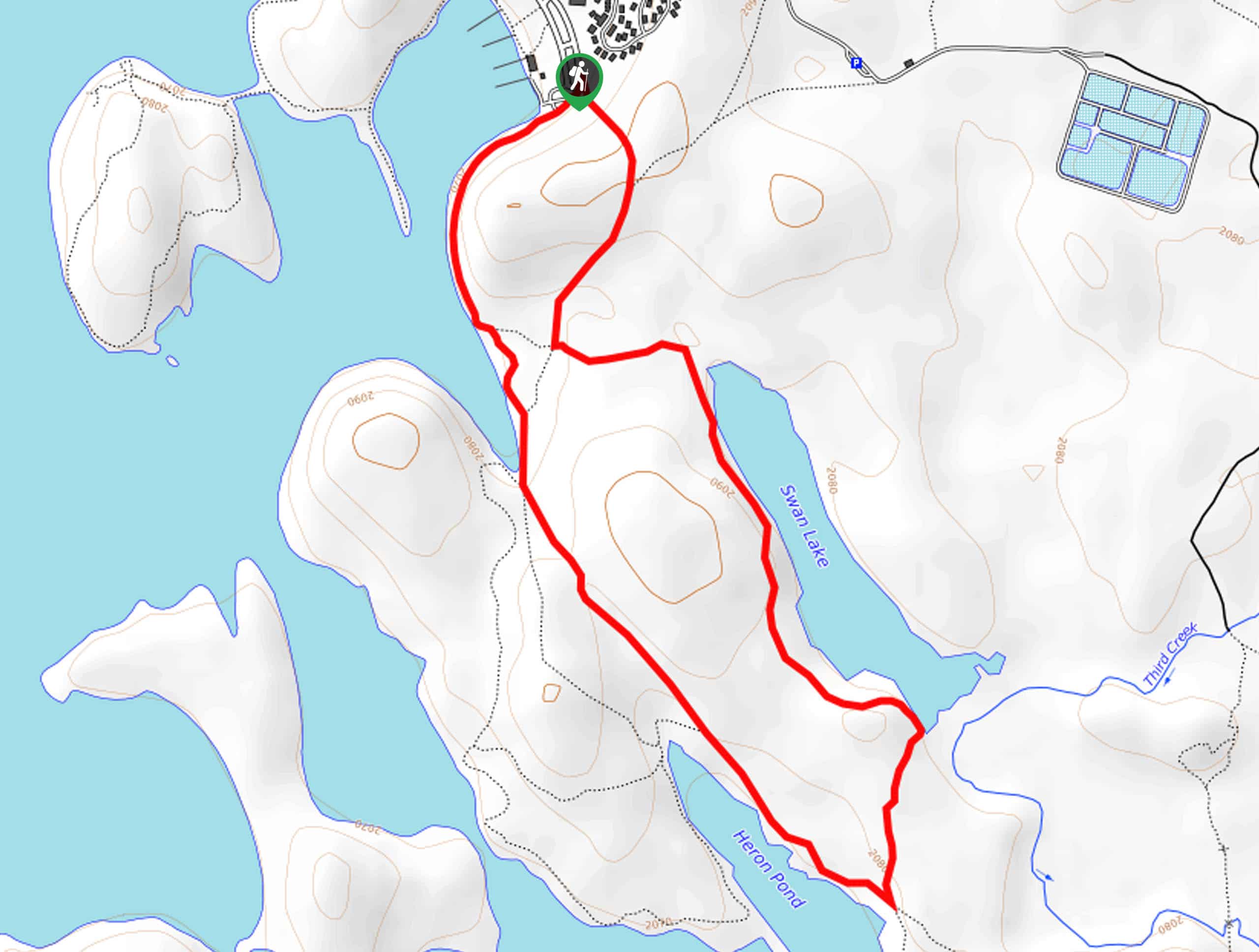 Heron Pond and Swan Lake Loop Trail Map