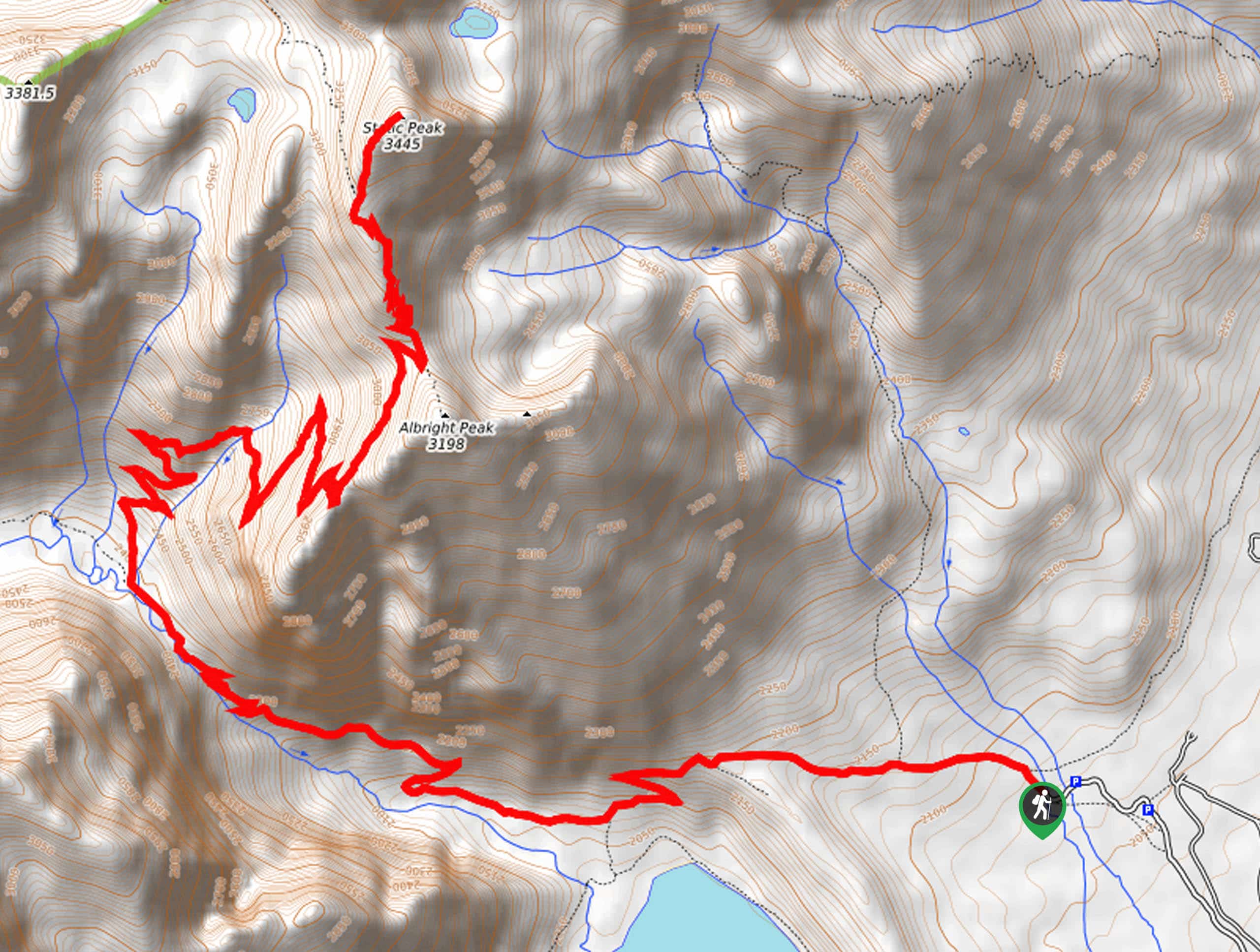 Static Peak Hike Map