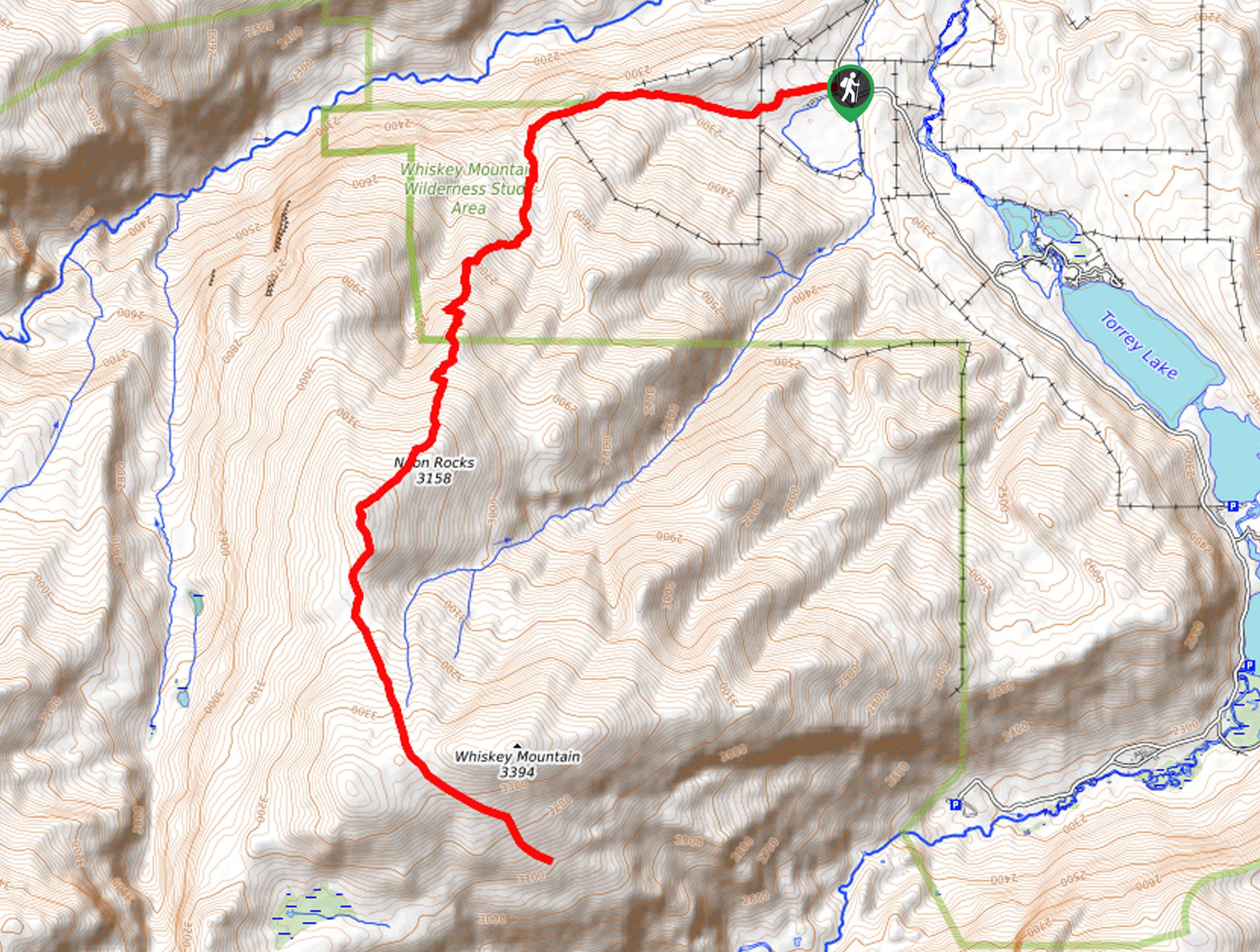 Whiskey Mountain Trail Map