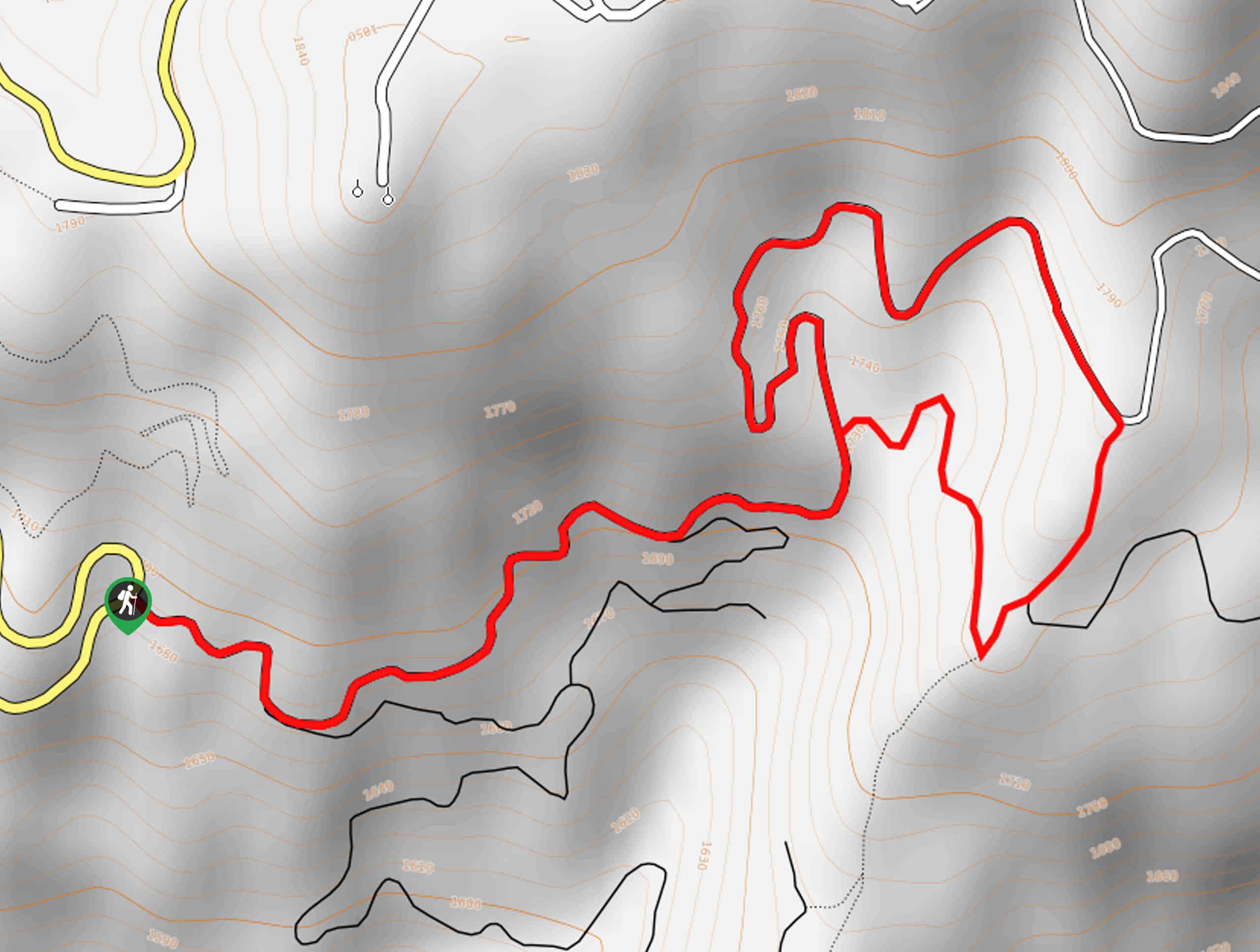 Snowshoe Hare Loop via Ponderosa Pine Overlook Hike Map