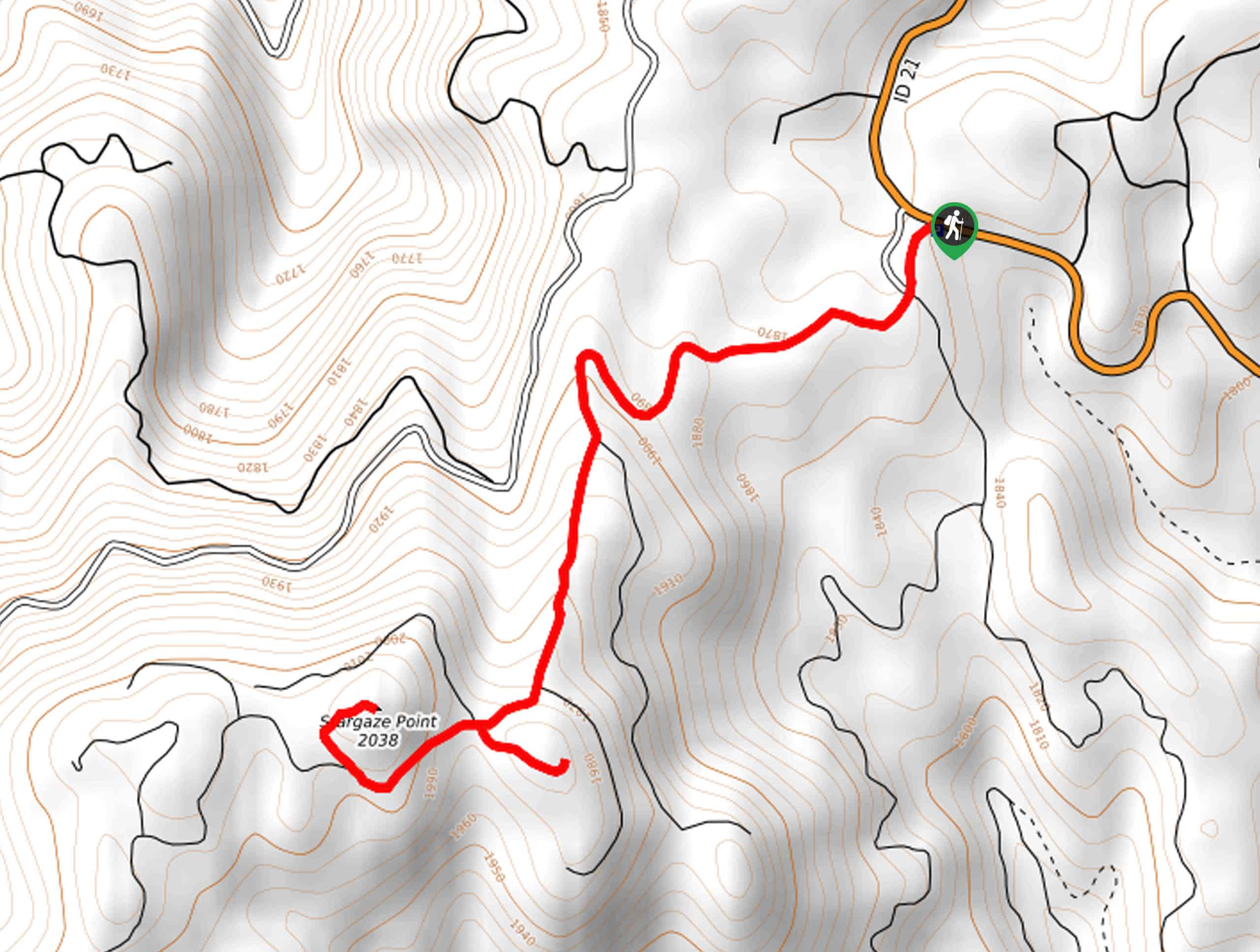 Stargaze Point Trail via Beaver Creek Summit Map