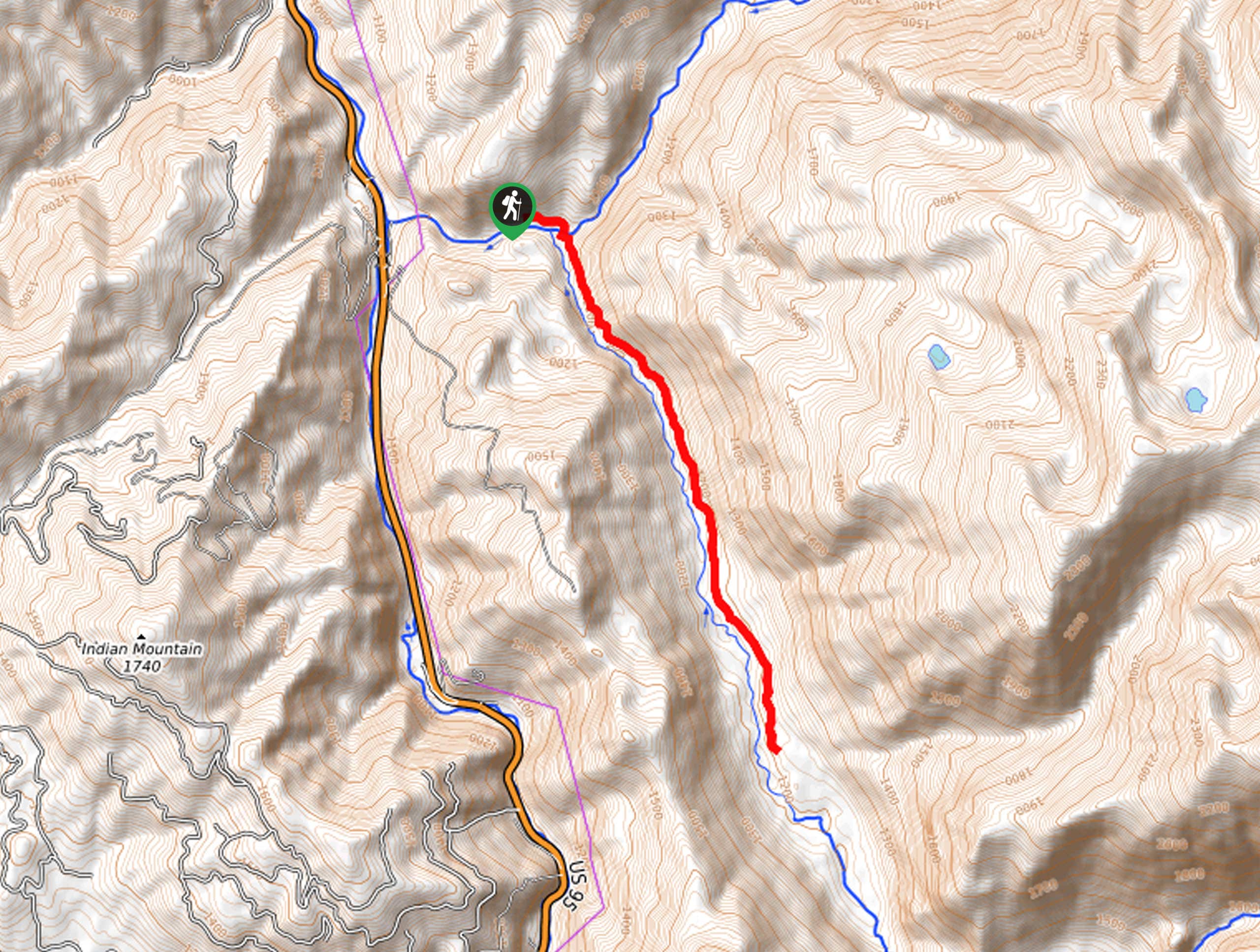 Hard Creek Falls Hike Map