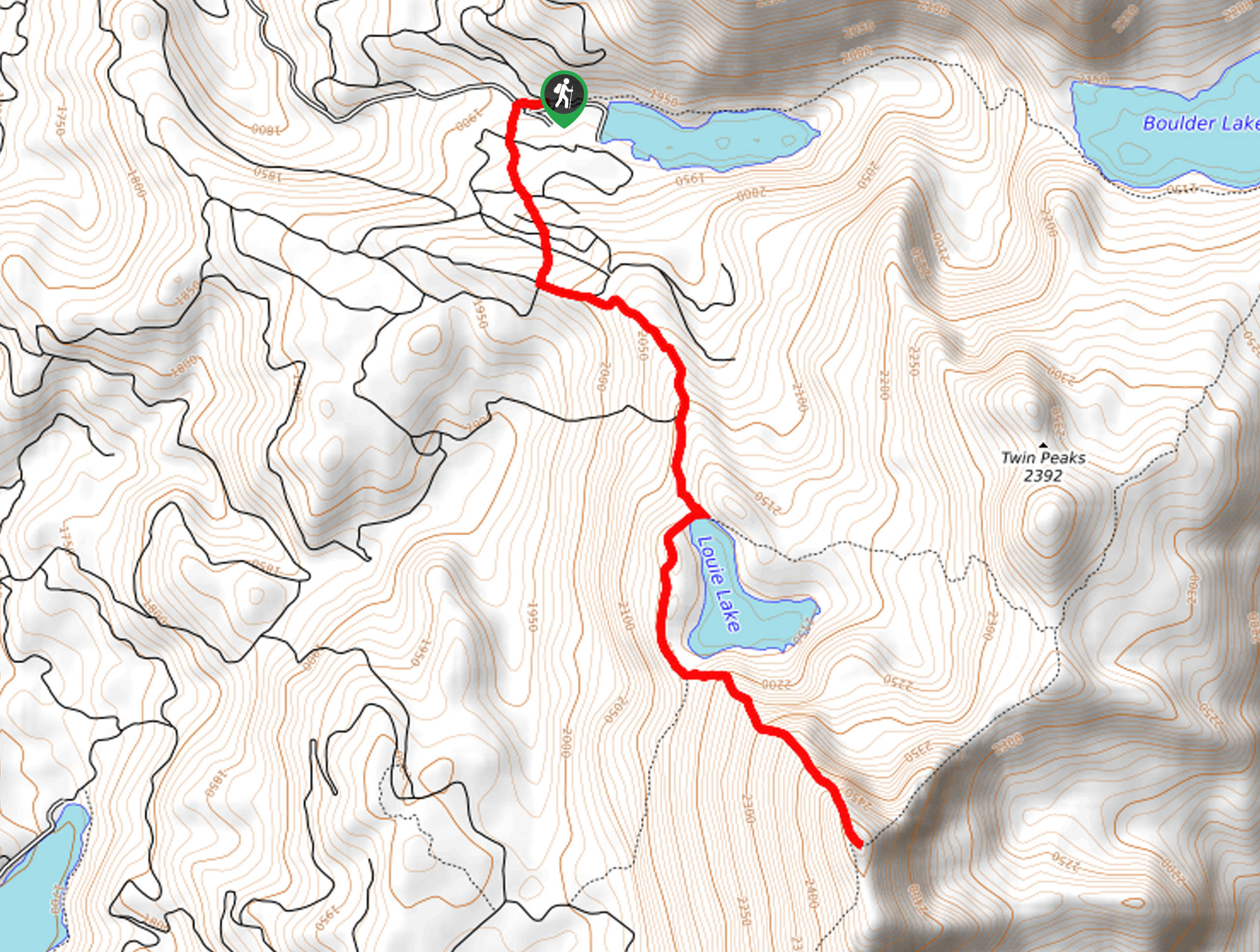Louie Lake Trail Map