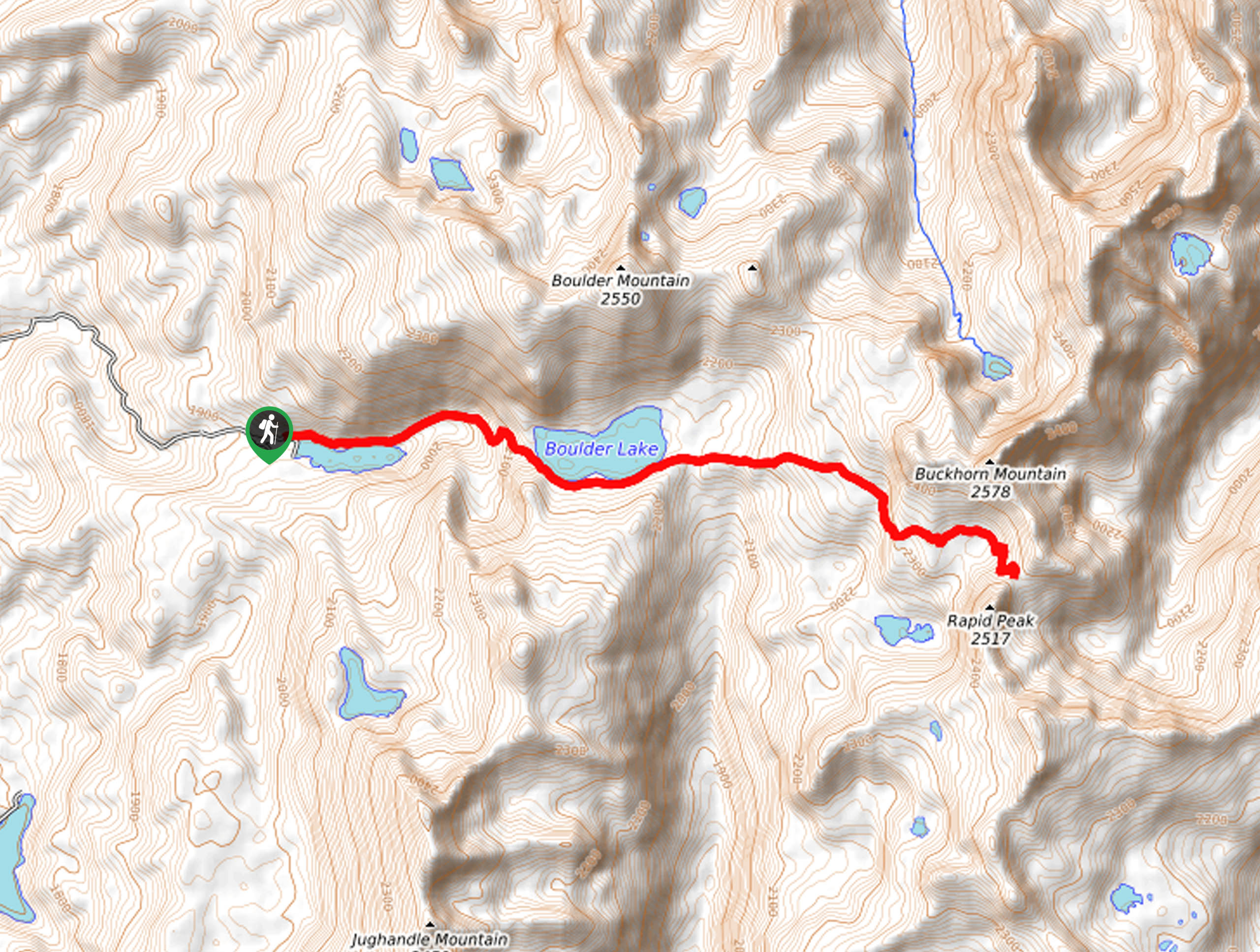 Summit Lake and Buckhorn Summit Trail Map