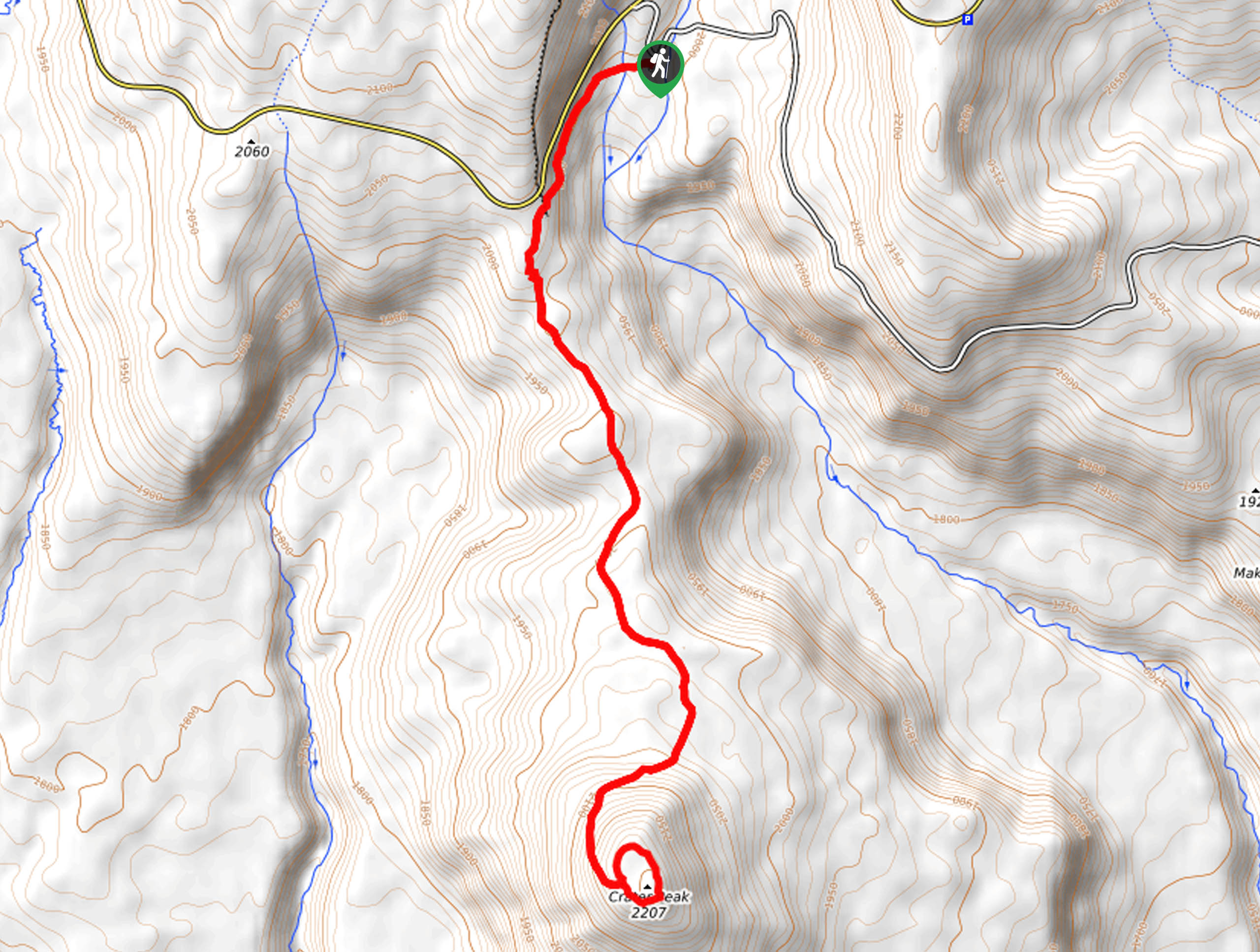 Crater Peak Trail Map