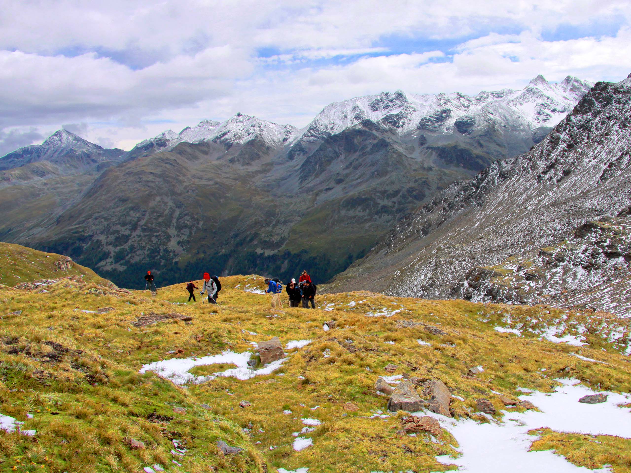 June. Snow still blankets the alpine scenery during most of the month