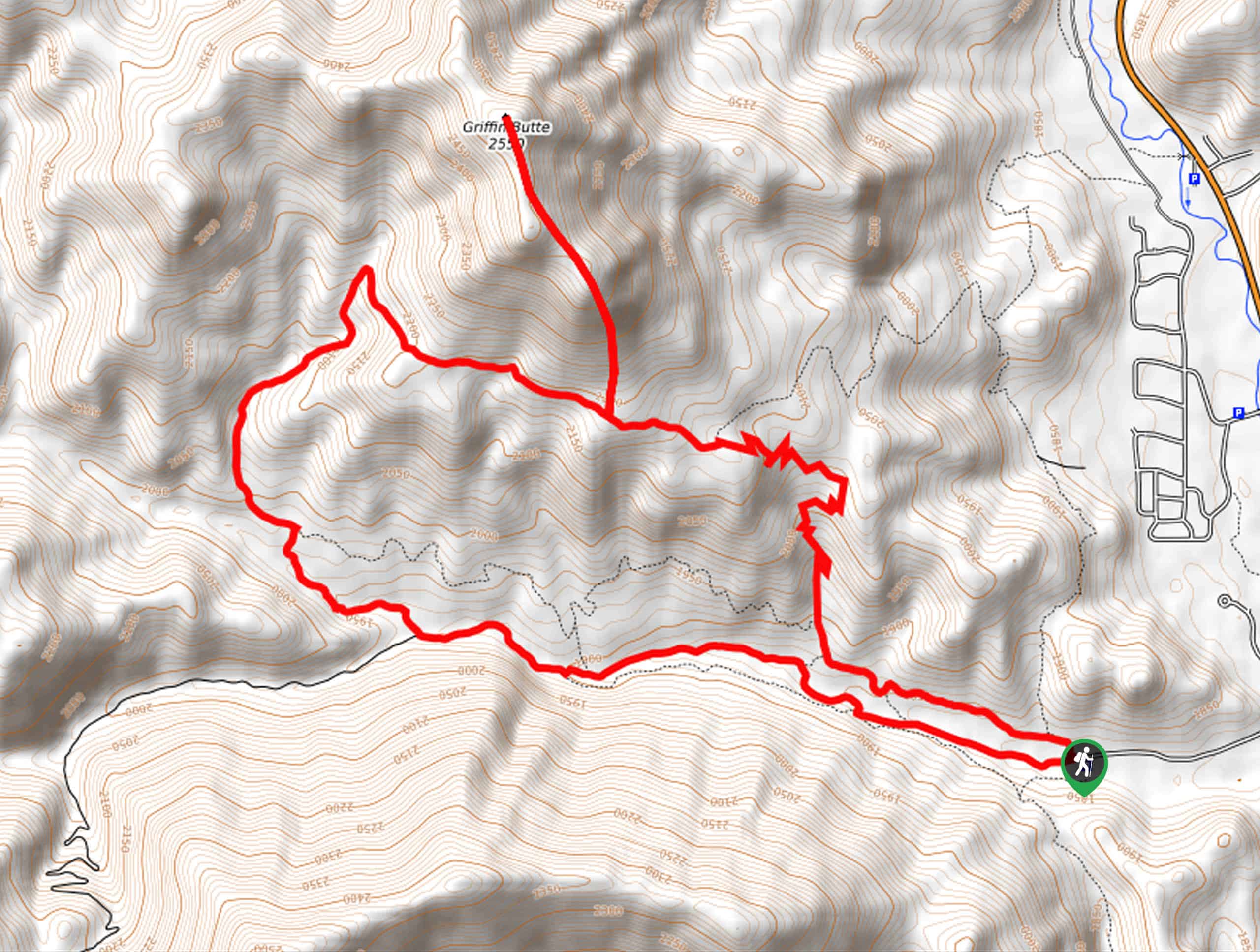 Griffin Butte Hike Map
