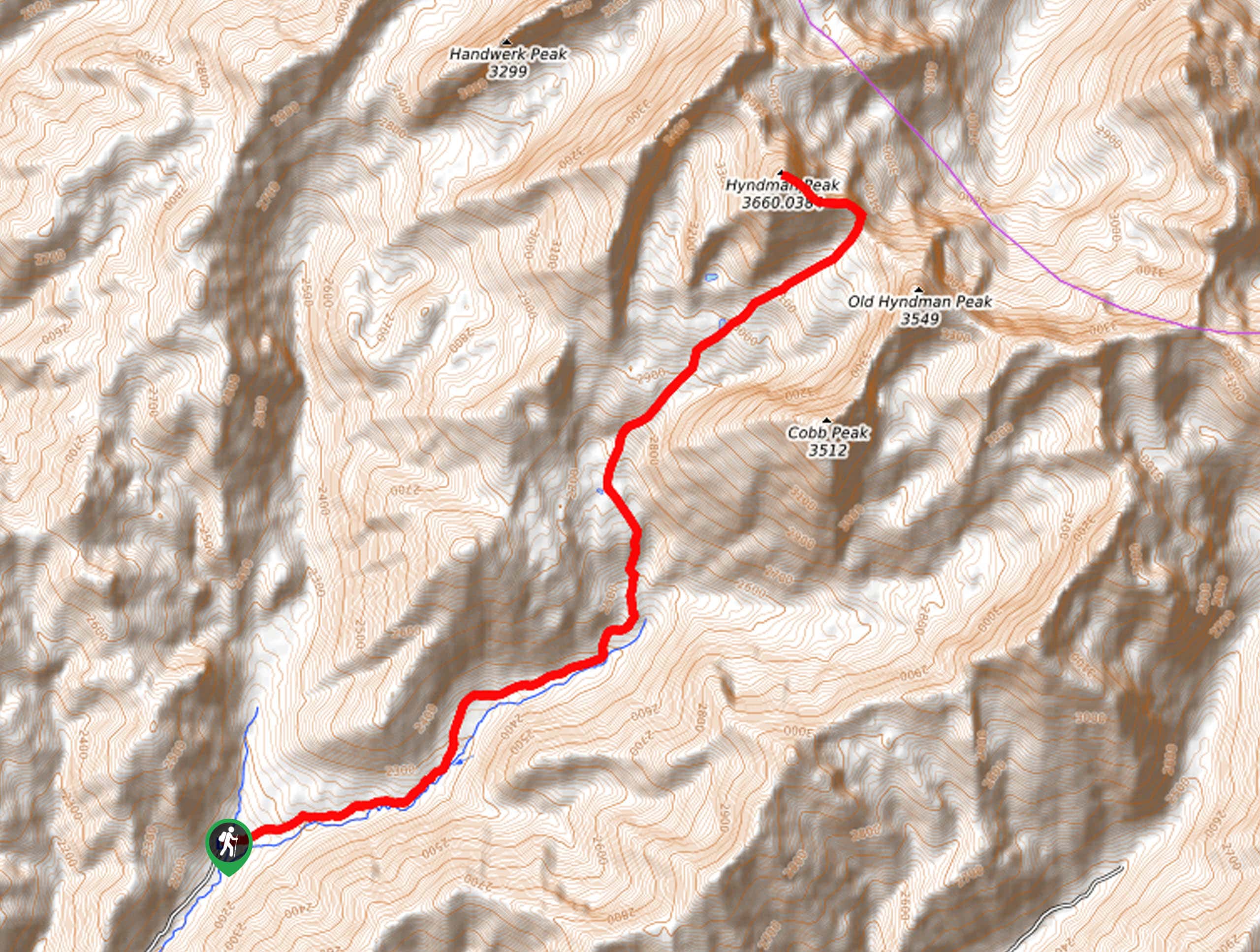 Hyndman Peak Hike Map