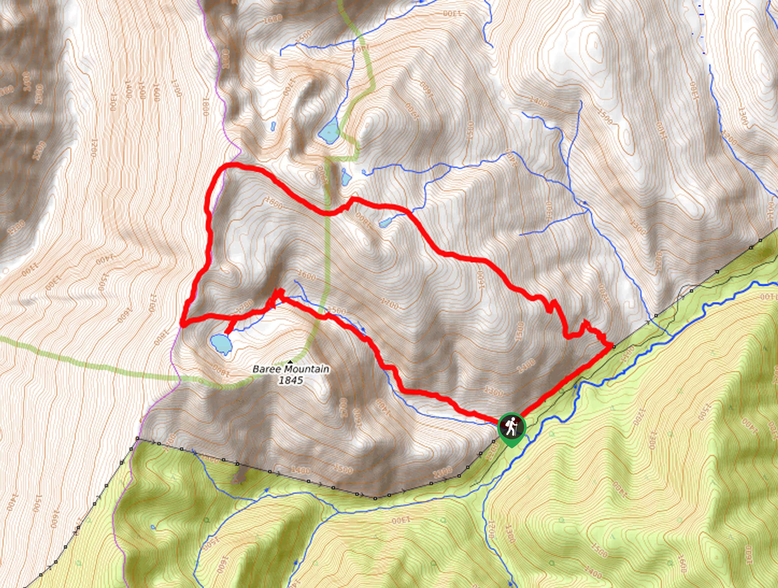 Bear and Baree Lakes Loop Trail Map