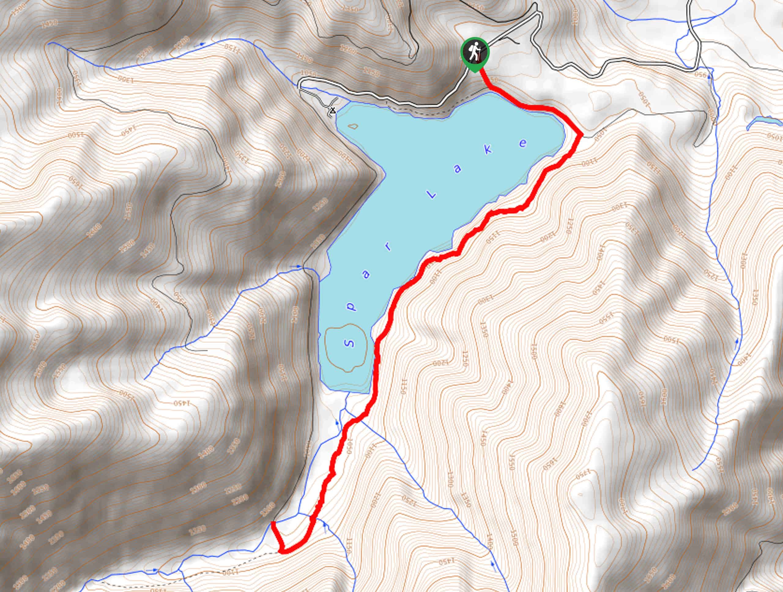 Big Spar Lake Hike Map