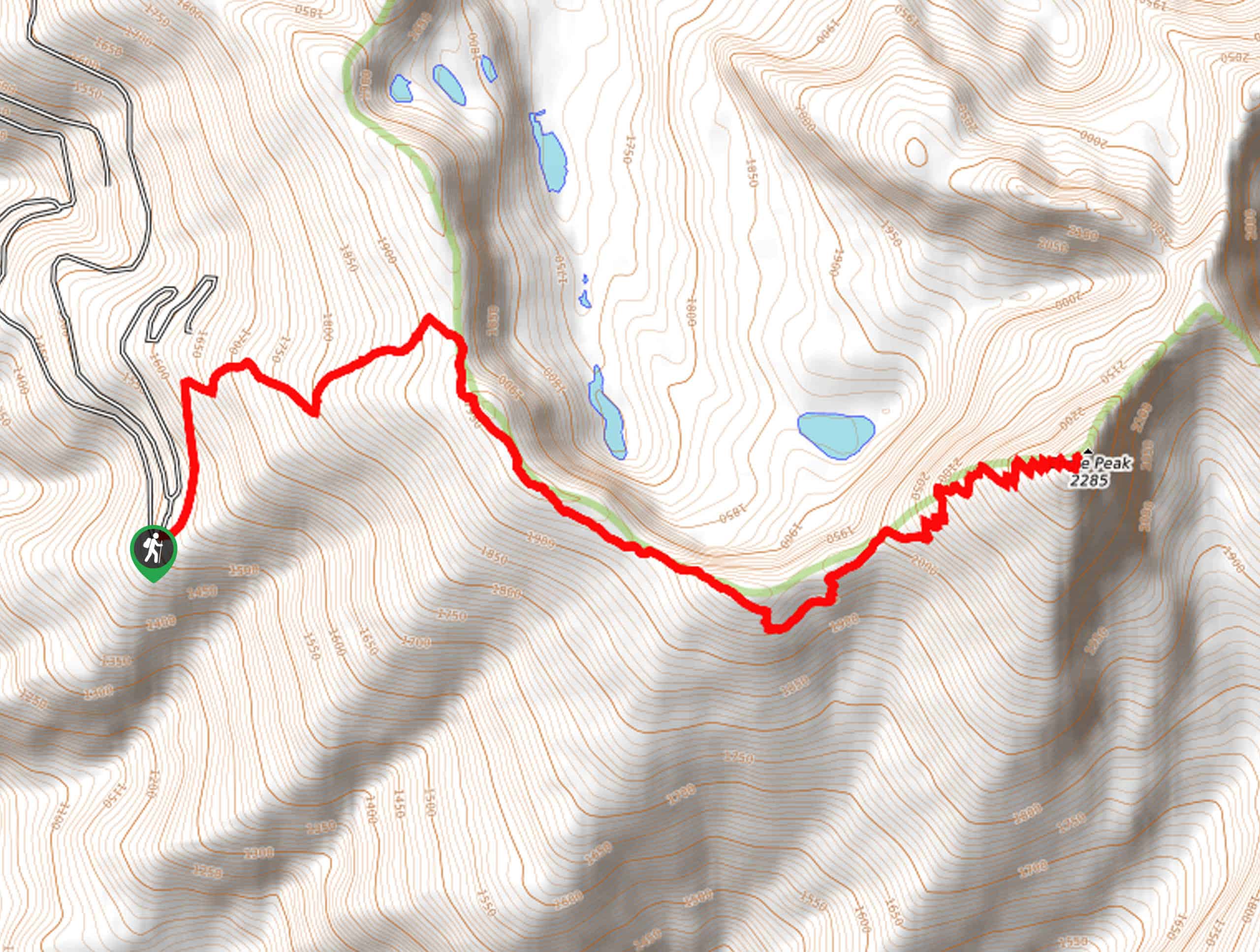 Engle Peak Hike Map