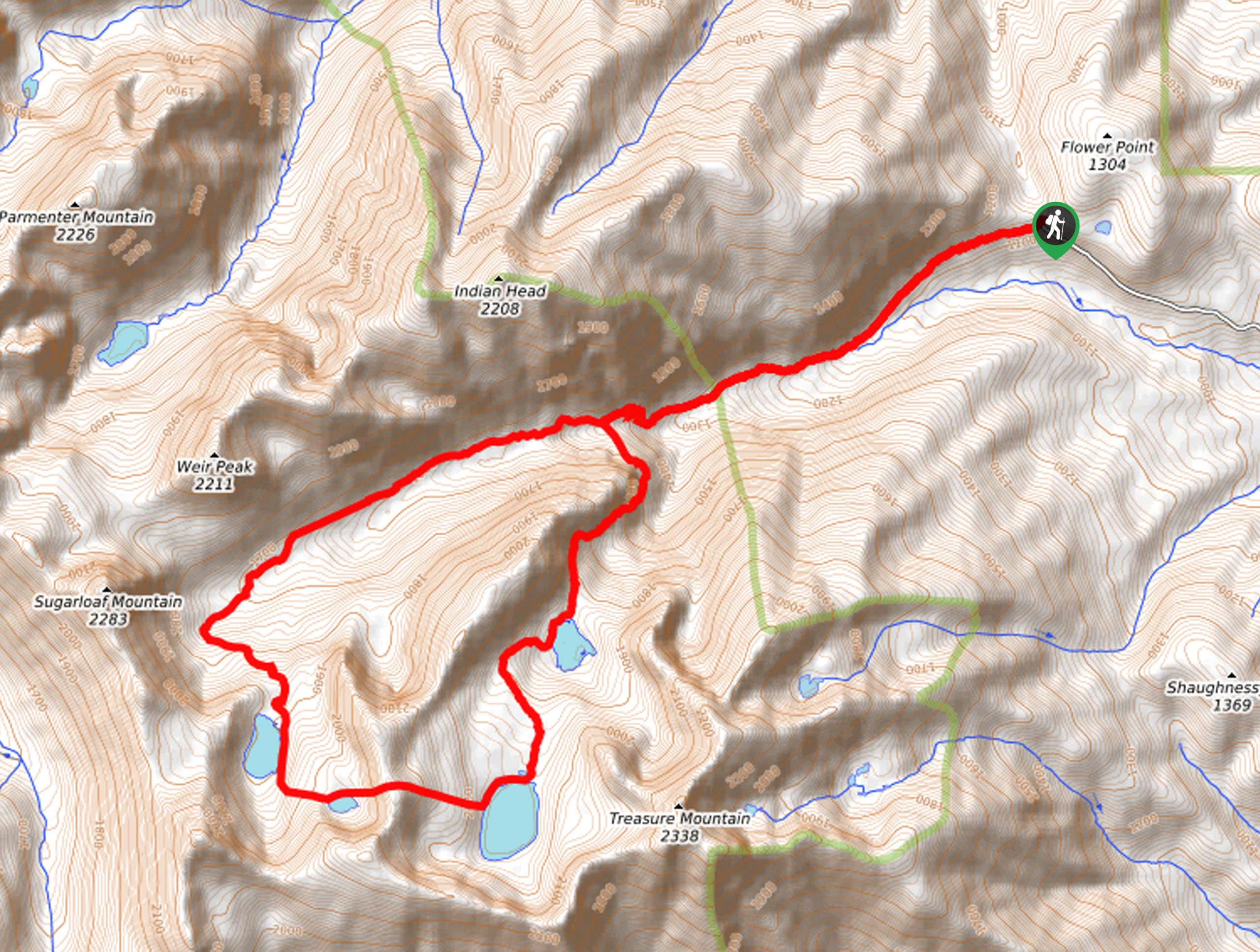 Sky Lakes and Hanging Valley Loop Trail Map