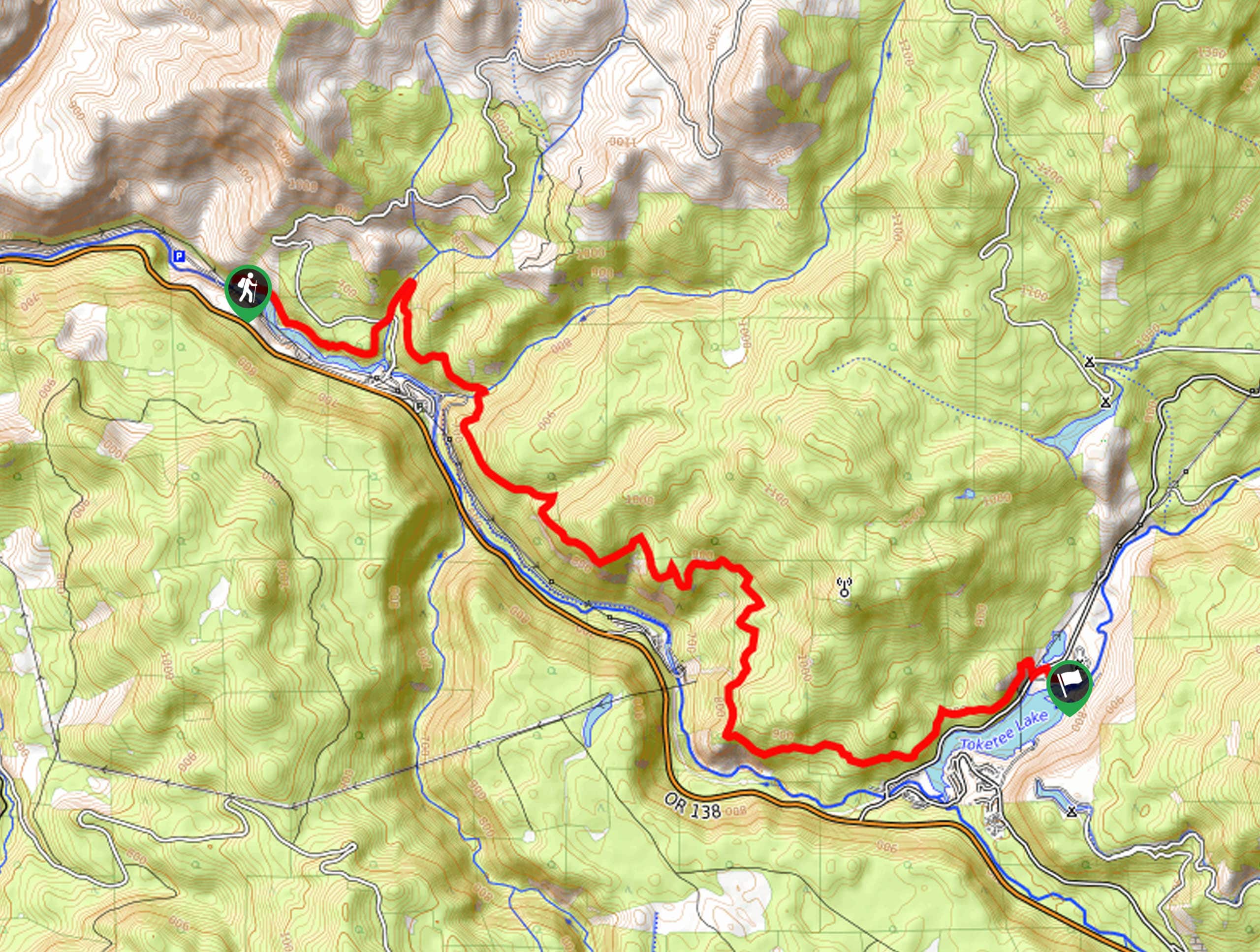 North Umpqua Trail: Deer Leap Segment Map