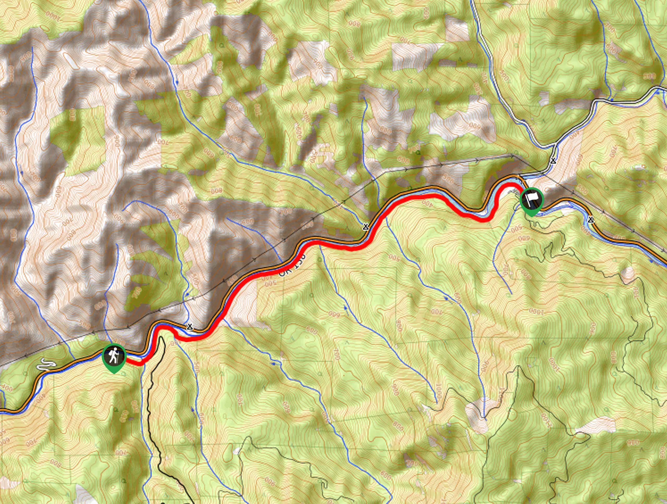 North Umpqua Trail: Mott Segment Map