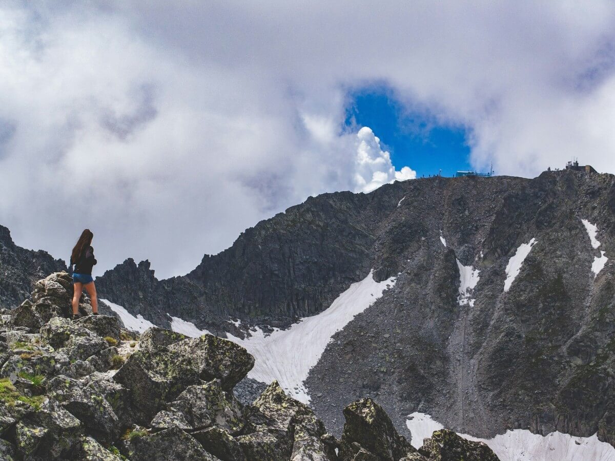Hiker in Rila Mountains